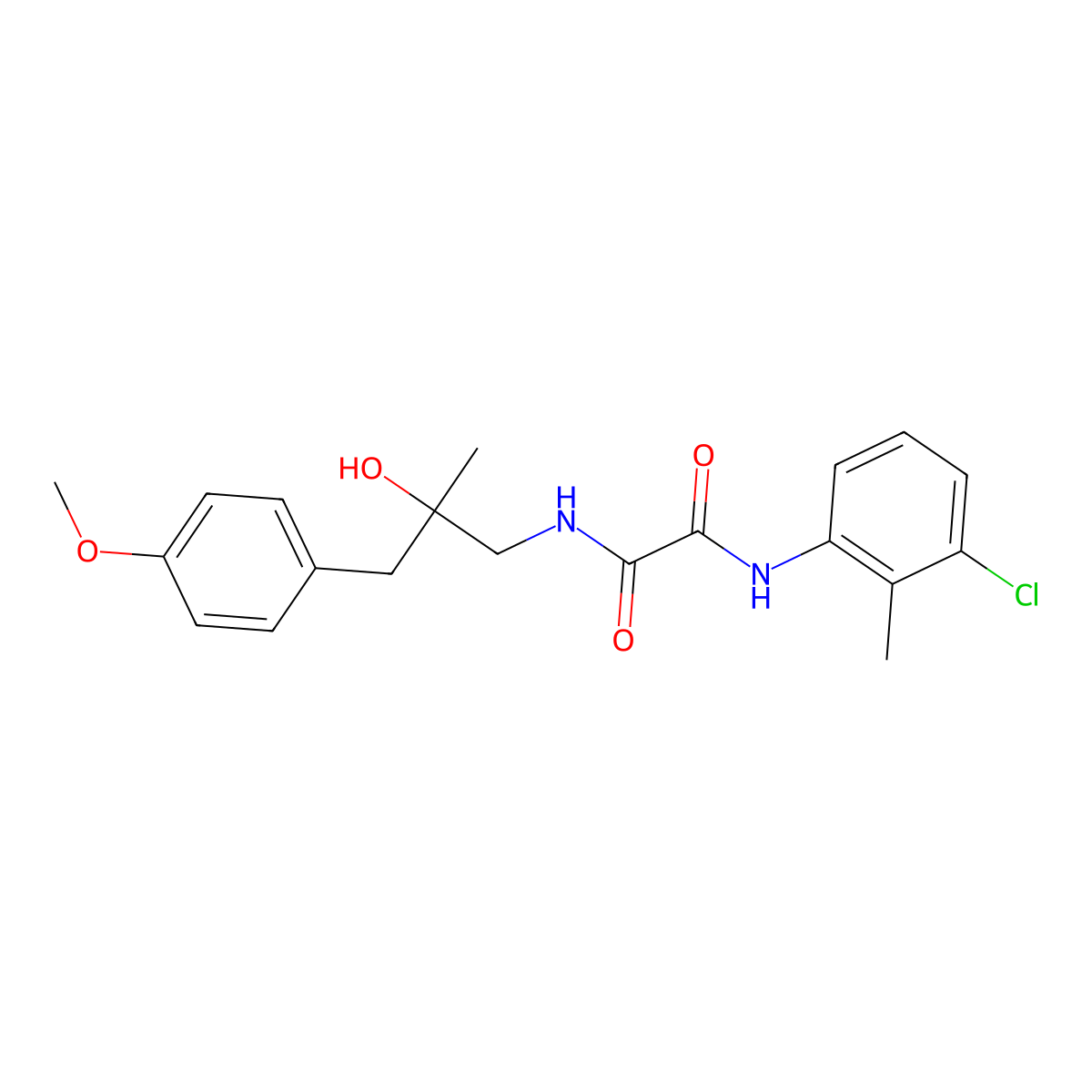 N1-(3-chloro-2-methylphenyl)-N2-(2-hydroxy-3-(4-methoxyphenyl)-2-methylpropyl)oxalamide molecular structure, CAS 1396794-76-5