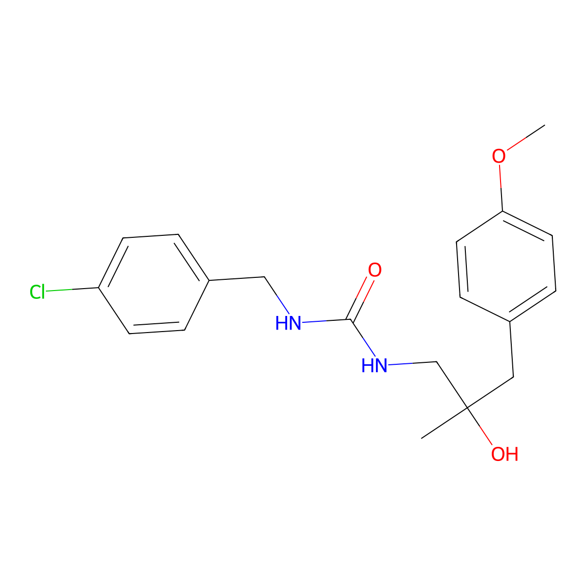 1-(4-Chlorobenzyl)-3-(2-hydroxy-3-(4-methoxyphenyl)-2-methylpropyl)urea molecular structure, CAS 1396794-84-5