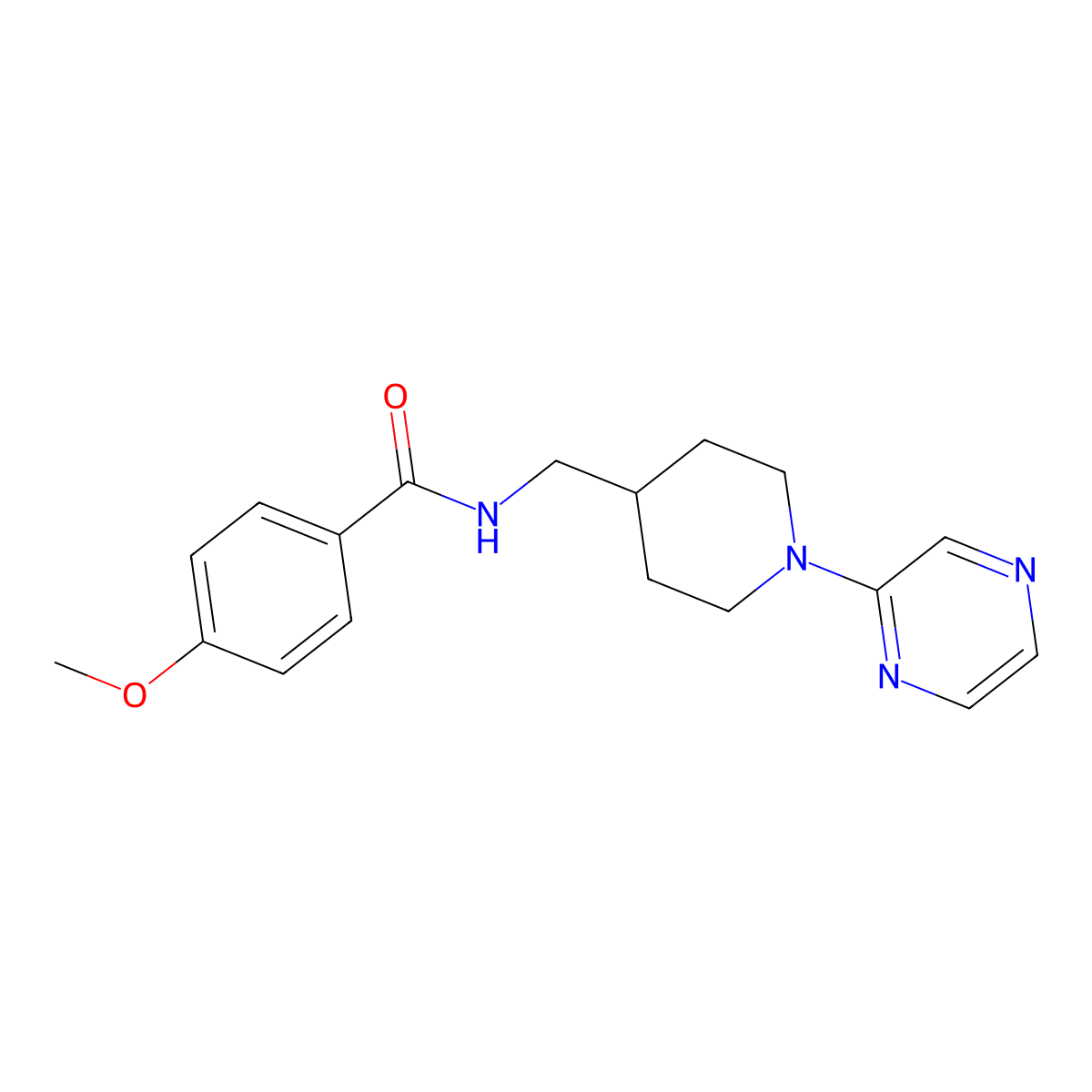 4-methoxy-N-{[1-(pyrazin-2-yl)piperidin-4-yl]methyl}benzamide molecular structure, CAS 1396795-04-2