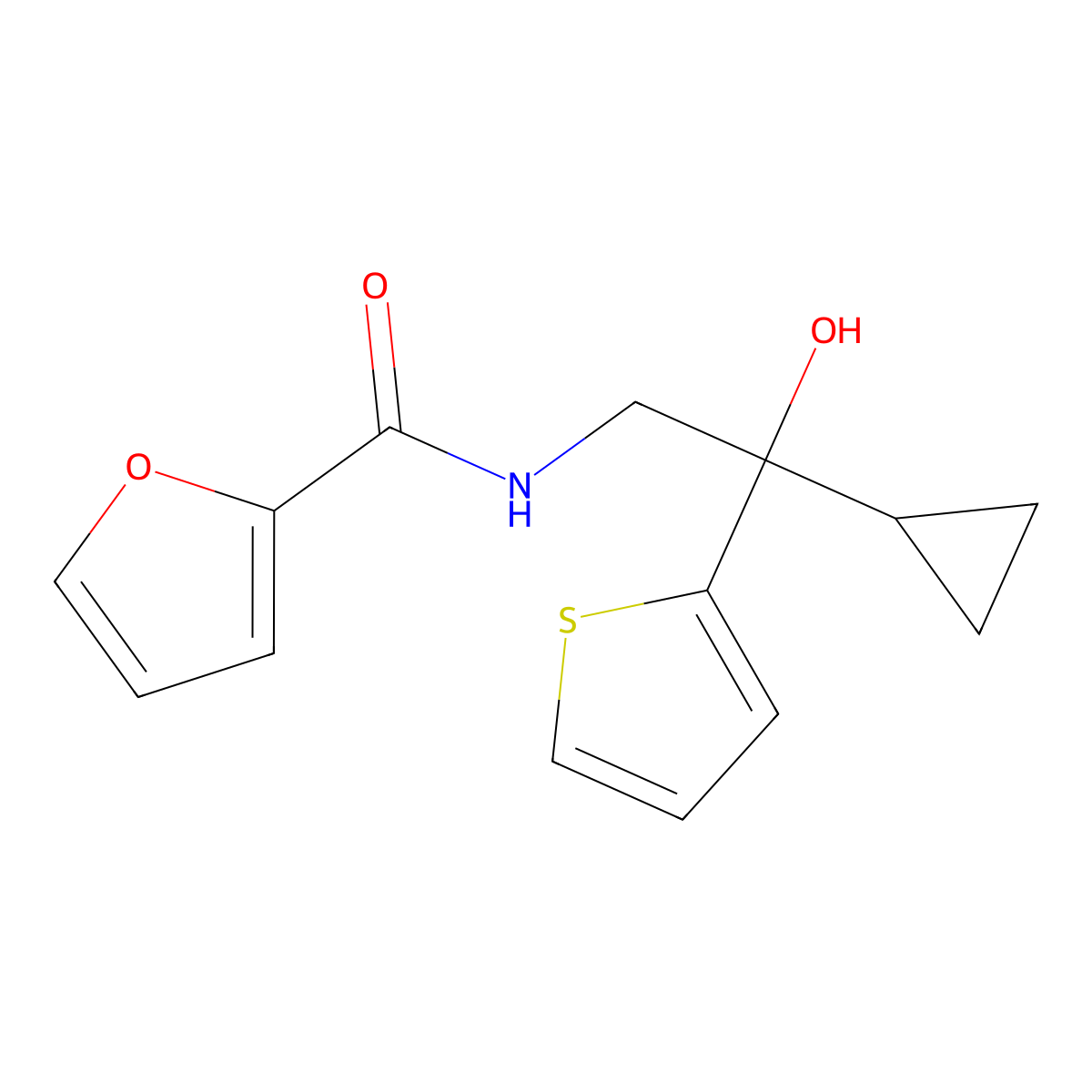 N-[2-cyclopropyl-2-hydroxy-2-(thiophen-2-yl)ethyl]furan-2-carboxamide molecular structure, CAS 1396795-06-4
