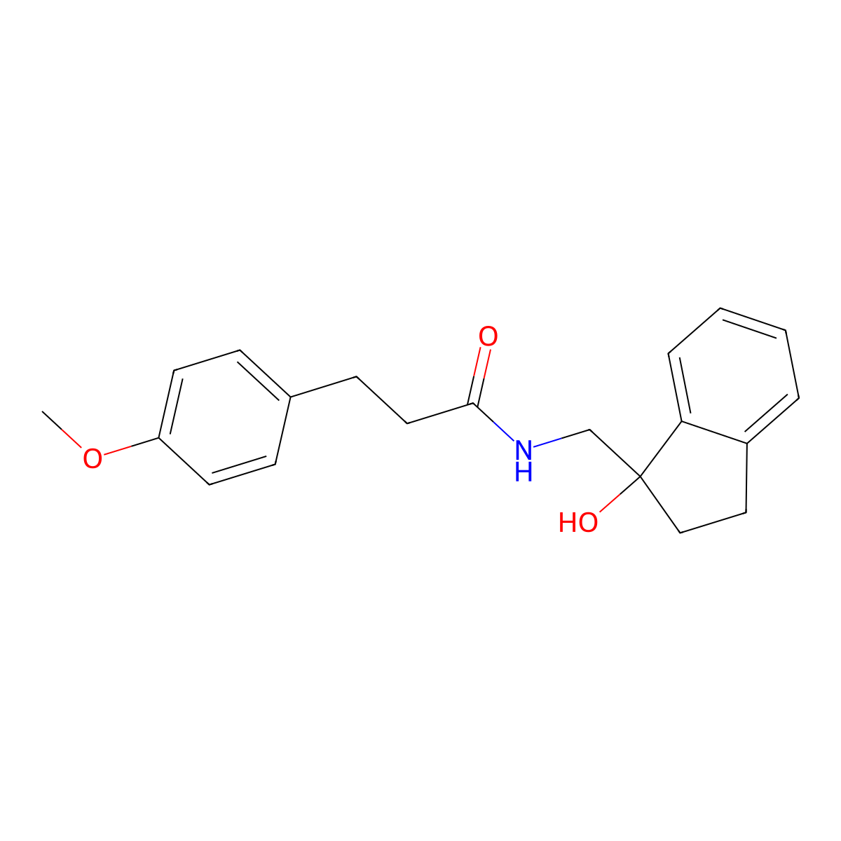 N-[(1-hydroxy-2,3-dihydro-1H-inden-1-yl)methyl]-3-(4-methoxyphenyl)propanamide molecular structure, CAS 1396795-11-1