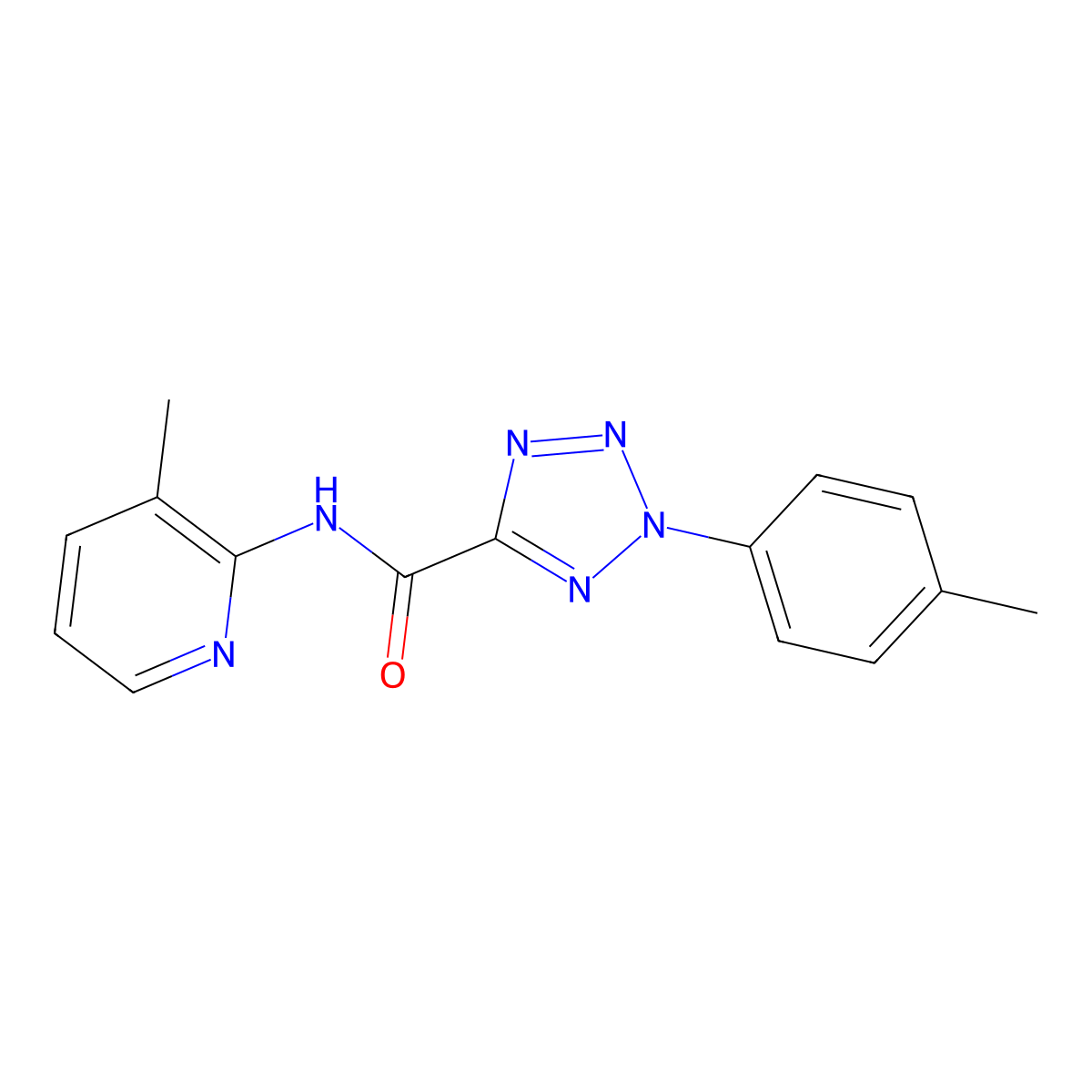 N-(3-methylpyridin-2-yl)-2-(p-tolyl)-2H-tetrazole-5-carboxamide molecular structure, CAS 1396795-24-6