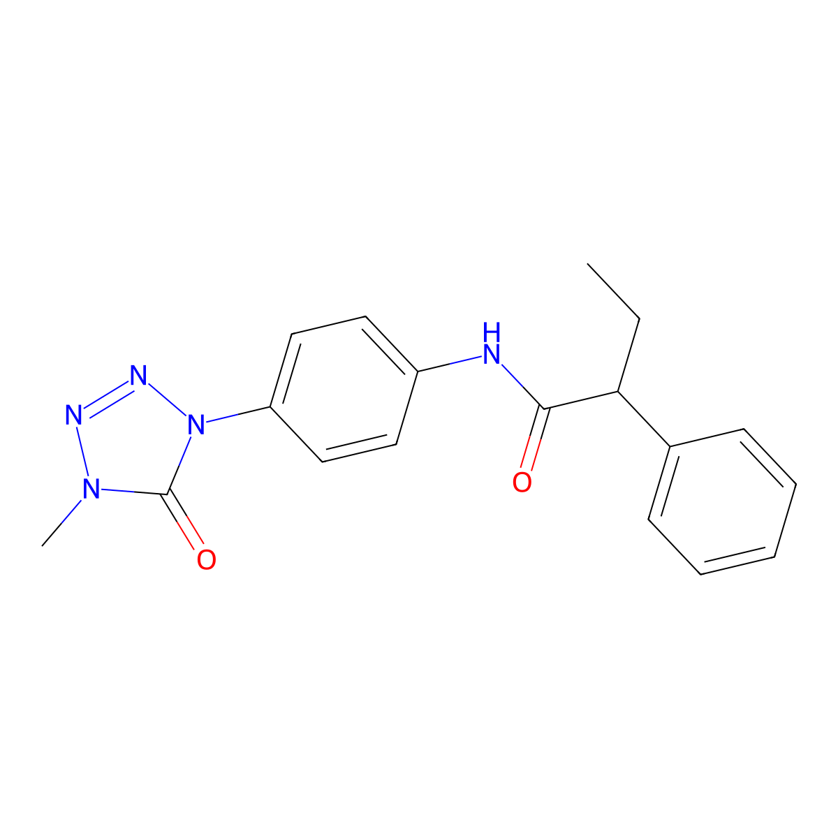 N-(4-(4-methyl-5-oxo-4,5-dihydro-1H-tetrazol-1-yl)phenyl)-2-phenylbutanamide molecular structure, CAS 1396795-47-3