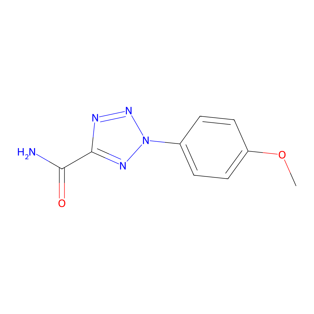 2-(4-methoxyphenyl)-2H-tetrazole-5-carboxamide molecular structure, CAS 1396795-53-1
