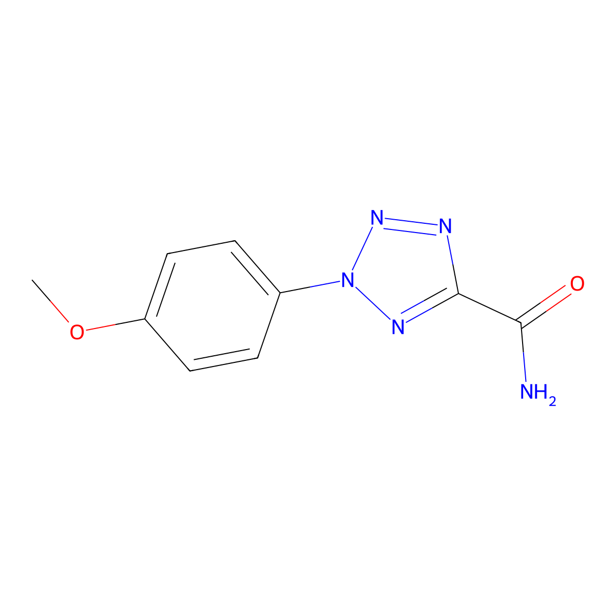 2-(4-methoxyphenyl)-2H-tetrazole-5-carboxamide molecular structure, CAS 1396795-53-1