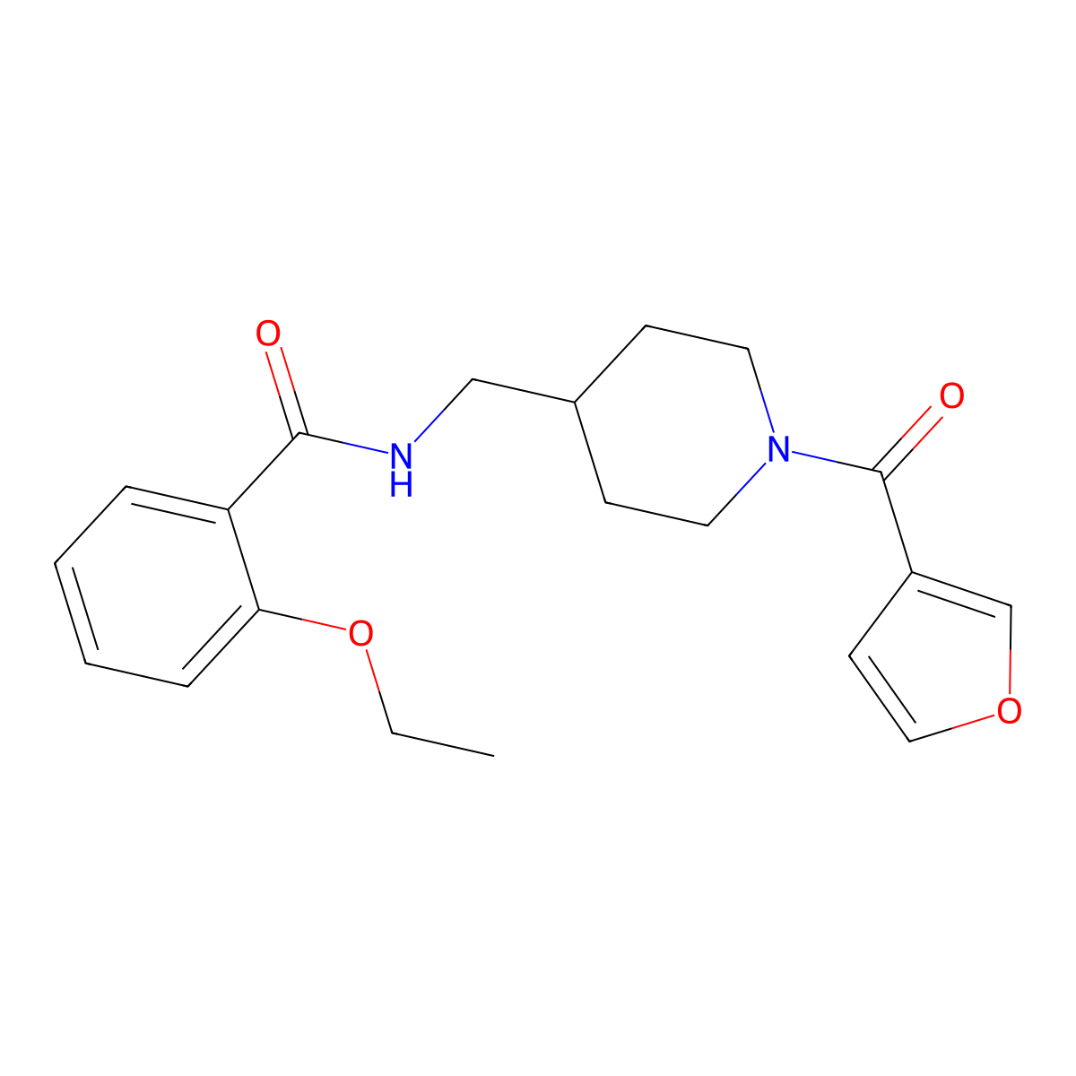 2-ethoxy-N-{[1-(furan-3-carbonyl)piperidin-4-yl]methyl}benzamide molecular structure, CAS 1396795-55-3