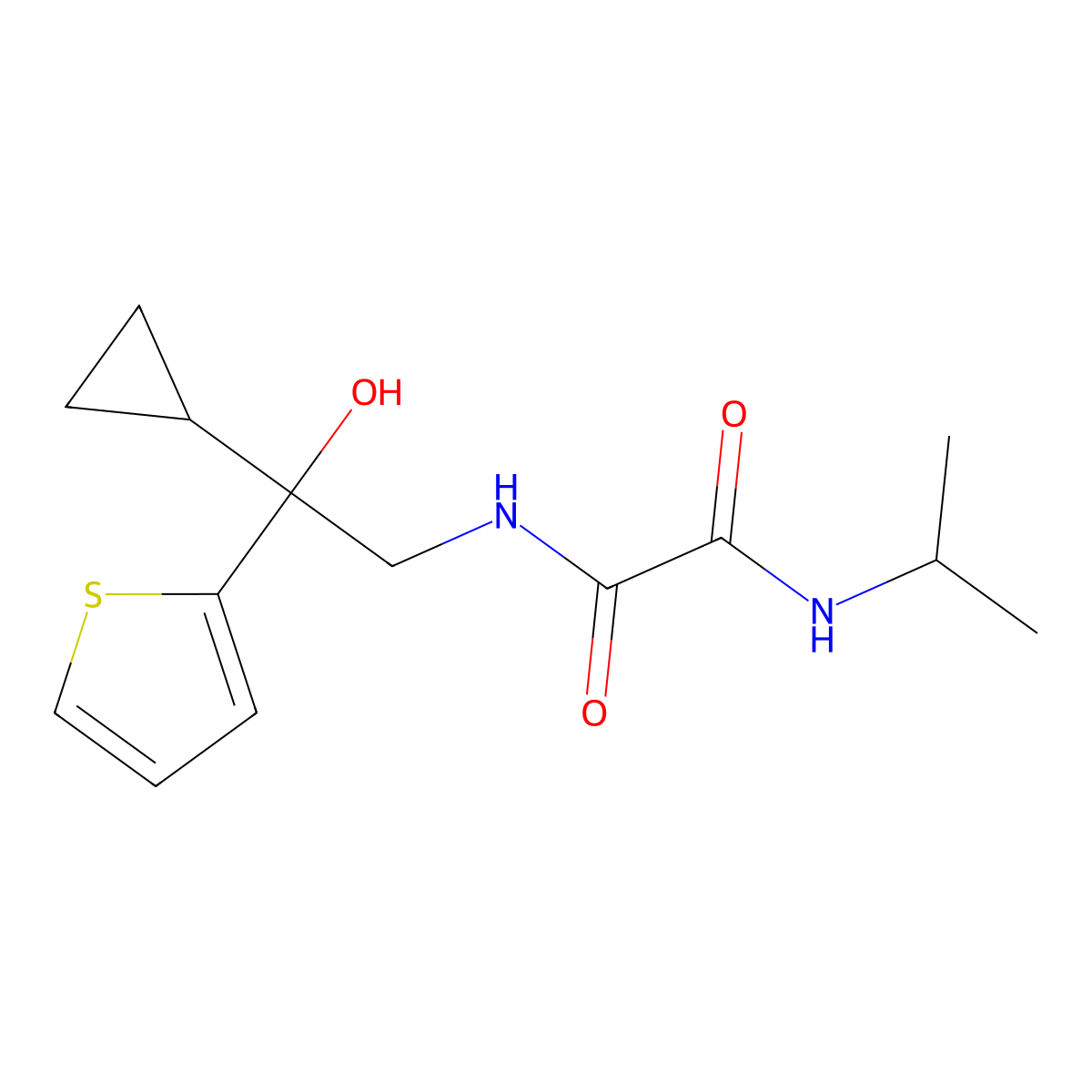 N1-(2-cyclopropyl-2-hydroxy-2-(thiophen-2-yl)ethyl)-N2-isopropyloxalamide molecular structure, CAS 1396797-98-0