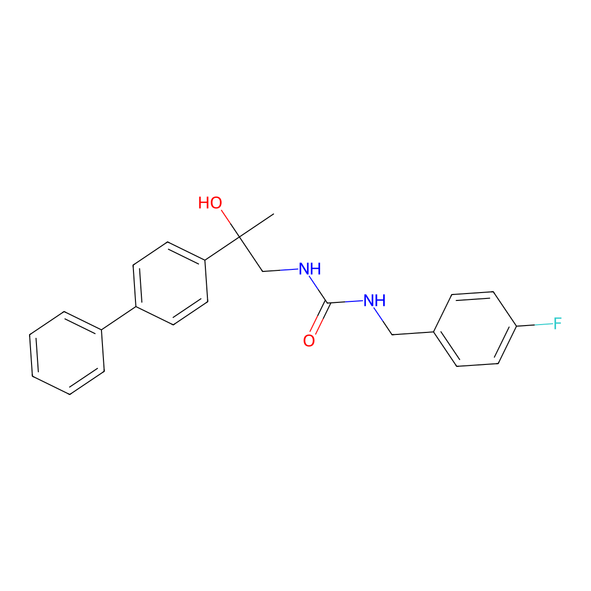 1-(2-([1,1'-Biphenyl]-4-yl)-2-hydroxypropyl)-3-(4-fluorobenzyl)urea molecular structure, CAS 1396797-99-1
