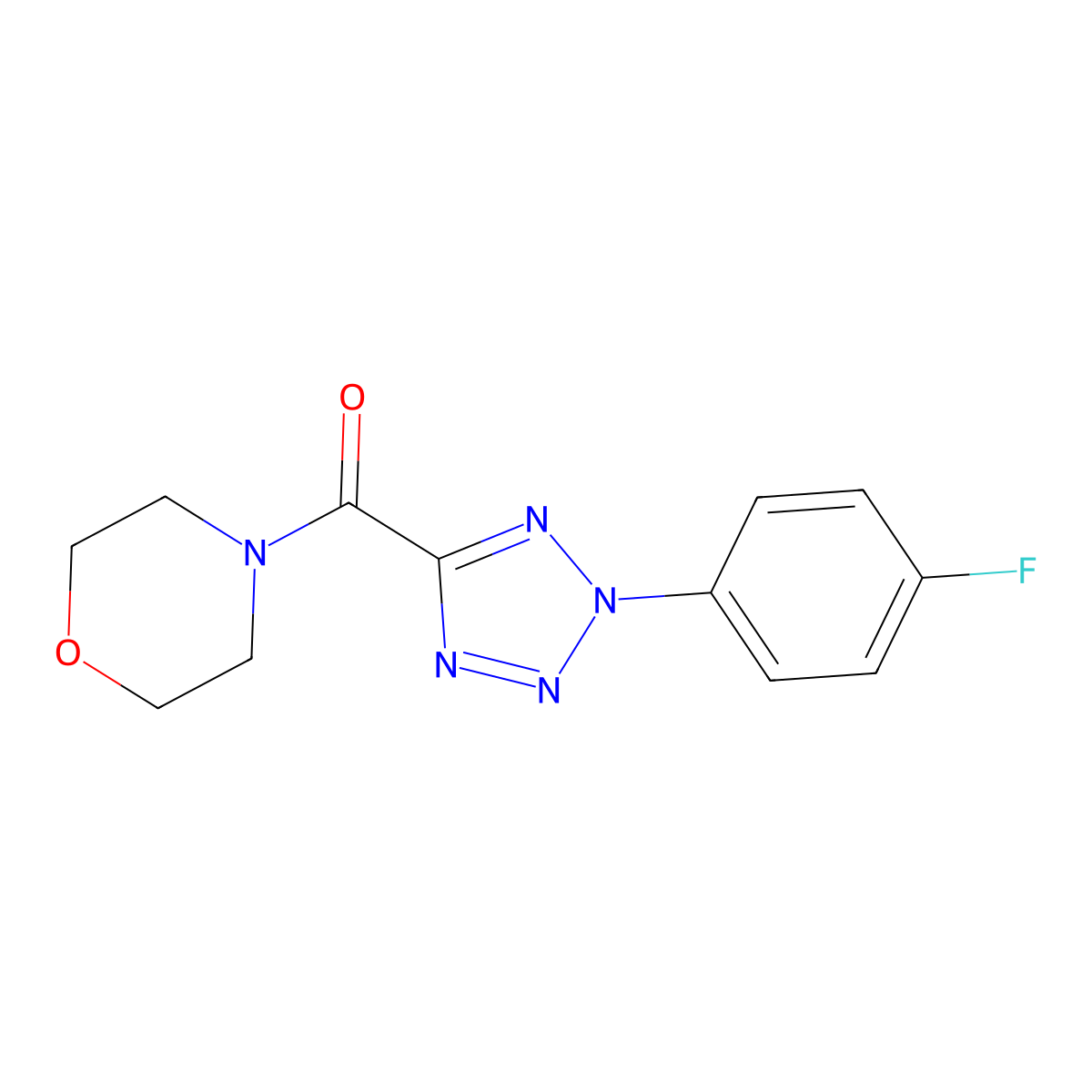 (2-(4-fluorophenyl)-2H-tetrazol-5-yl)(morpholino)methanone molecular structure, CAS 1396798-05-2