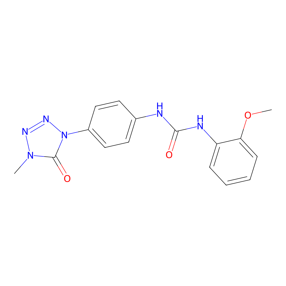 1-(2-methoxyphenyl)-3-(4-(4-methyl-5-oxo-4,5-dihydro-1H-tetrazol-1-yl)phenyl)urea molecular structure, CAS 1396798-08-5