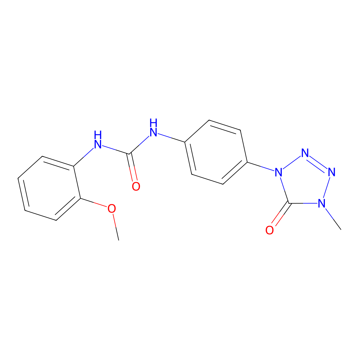1-(2-methoxyphenyl)-3-(4-(4-methyl-5-oxo-4,5-dihydro-1H-tetrazol-1-yl)phenyl)urea molecular structure, CAS 1396798-08-5