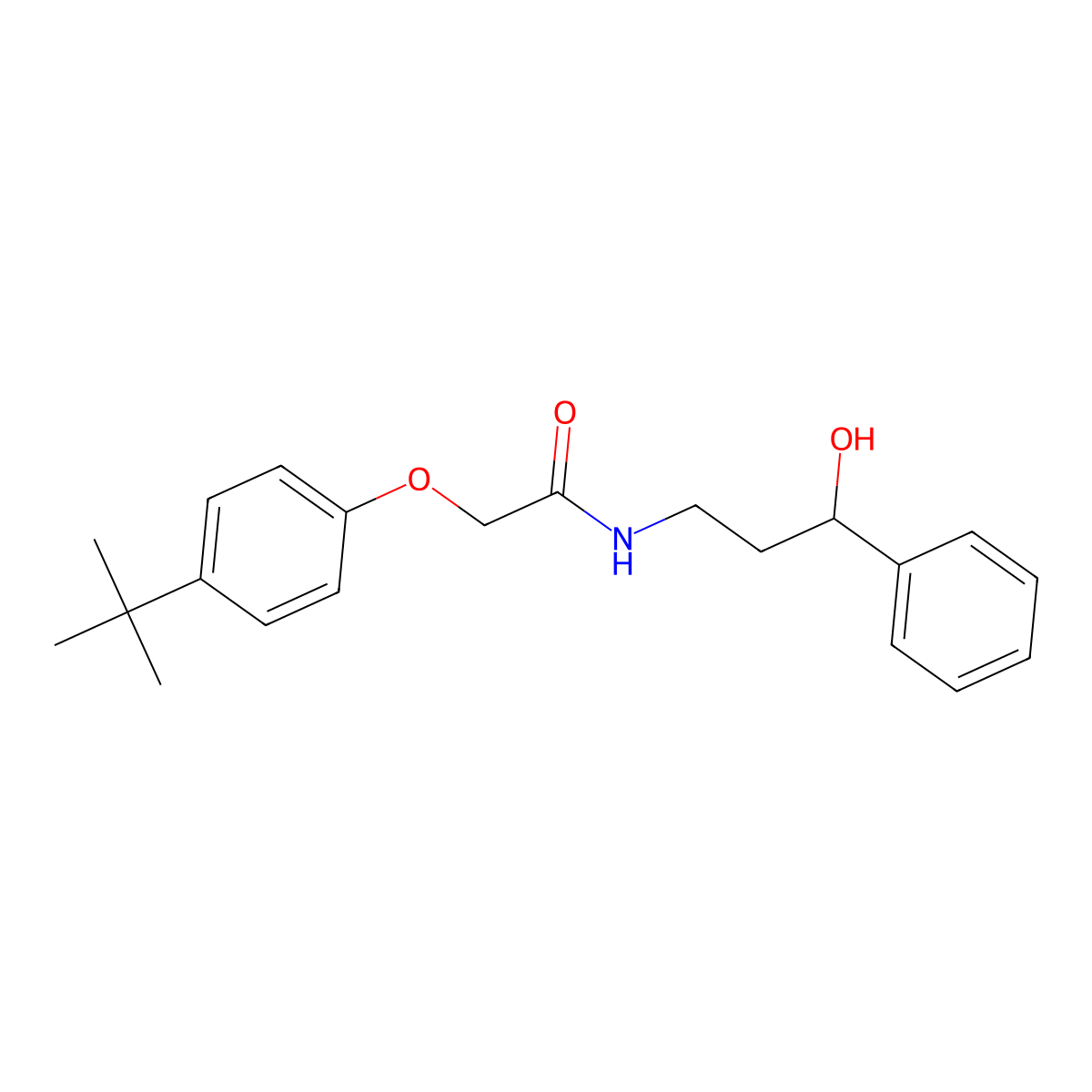 2-(4-(tert-butyl)phenoxy)-N-(3-hydroxy-3-phenylpropyl)acetamide molecular structure, CAS 1396798-09-6
