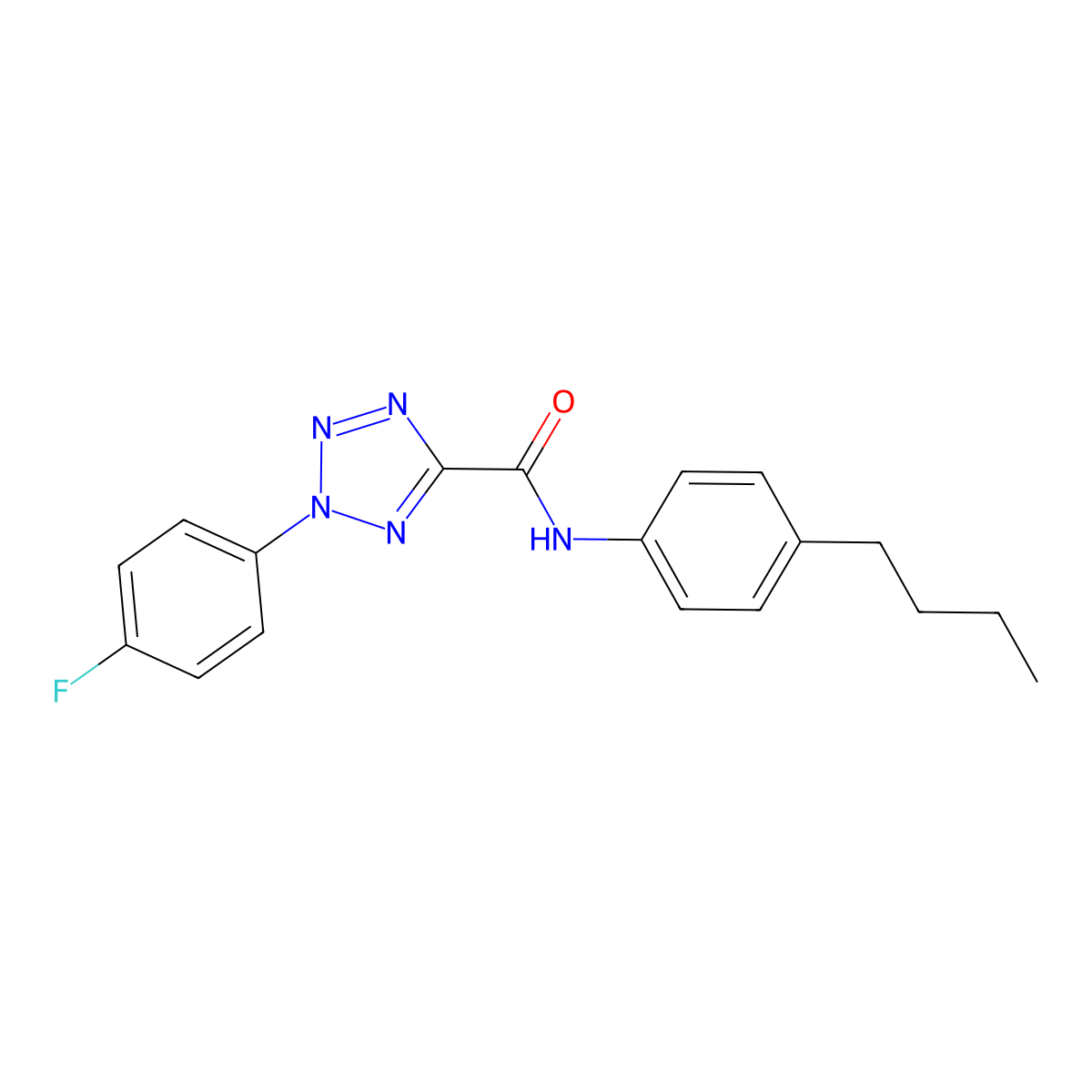 N-(4-butylphenyl)-2-(4-fluorophenyl)-2H-tetrazole-5-carboxamide molecular structure, CAS 1396798-13-2