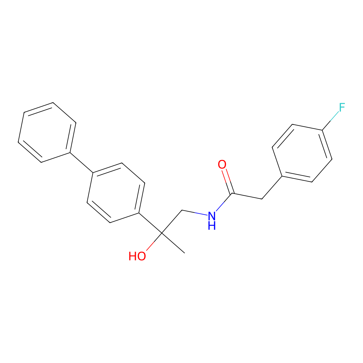 N-(2-{[1,1'-biphenyl]-4-yl}-2-hydroxypropyl)-2-(4-fluorophenyl)acetamide molecular structure, CAS 1396798-21-2