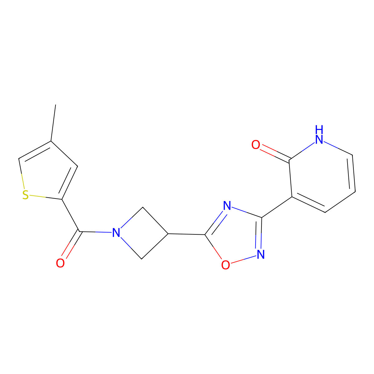 3-(5-(1-(4-methylthiophene-2-carbonyl)azetidin-3-yl)-1,2,4-oxadiazol-3-yl)pyridin-2(1H)-one molecular structure, CAS 1396798-28-9