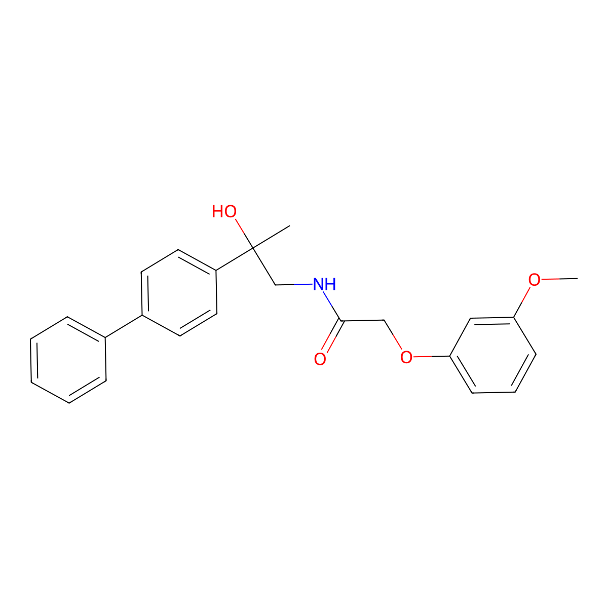N-(2-{[1,1'-biphenyl]-4-yl}-2-hydroxypropyl)-2-(3-methoxyphenoxy)acetamide molecular structure, CAS 1396798-30-3