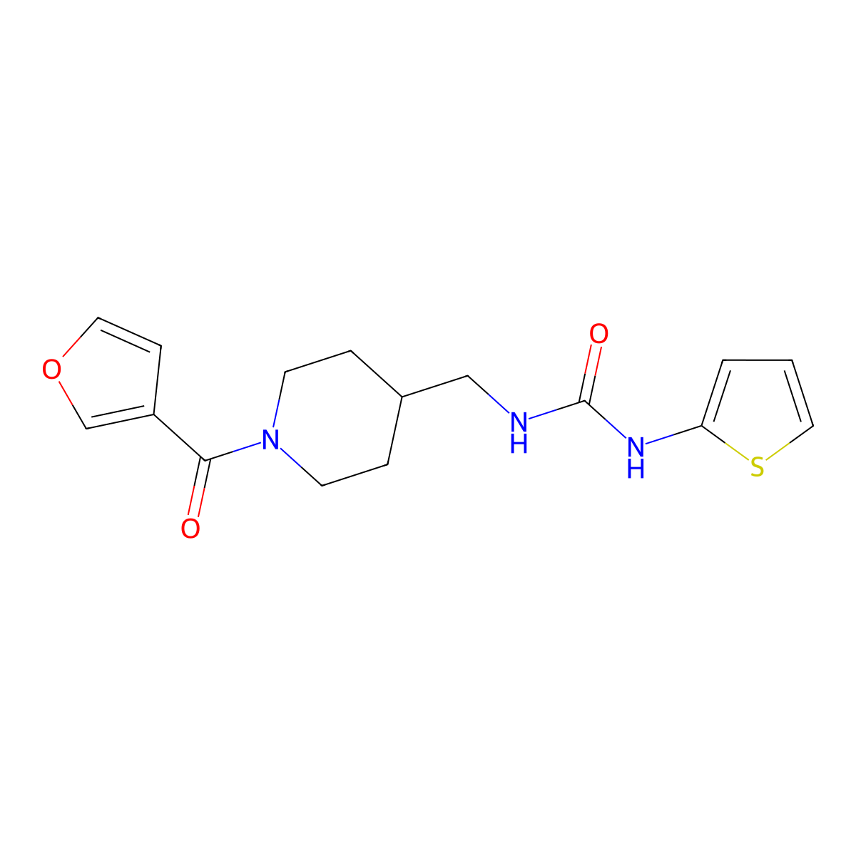 1-((1-(Furan-3-carbonyl)piperidin-4-yl)methyl)-3-(thiophen-2-yl)urea molecular structure, CAS 1396798-40-5