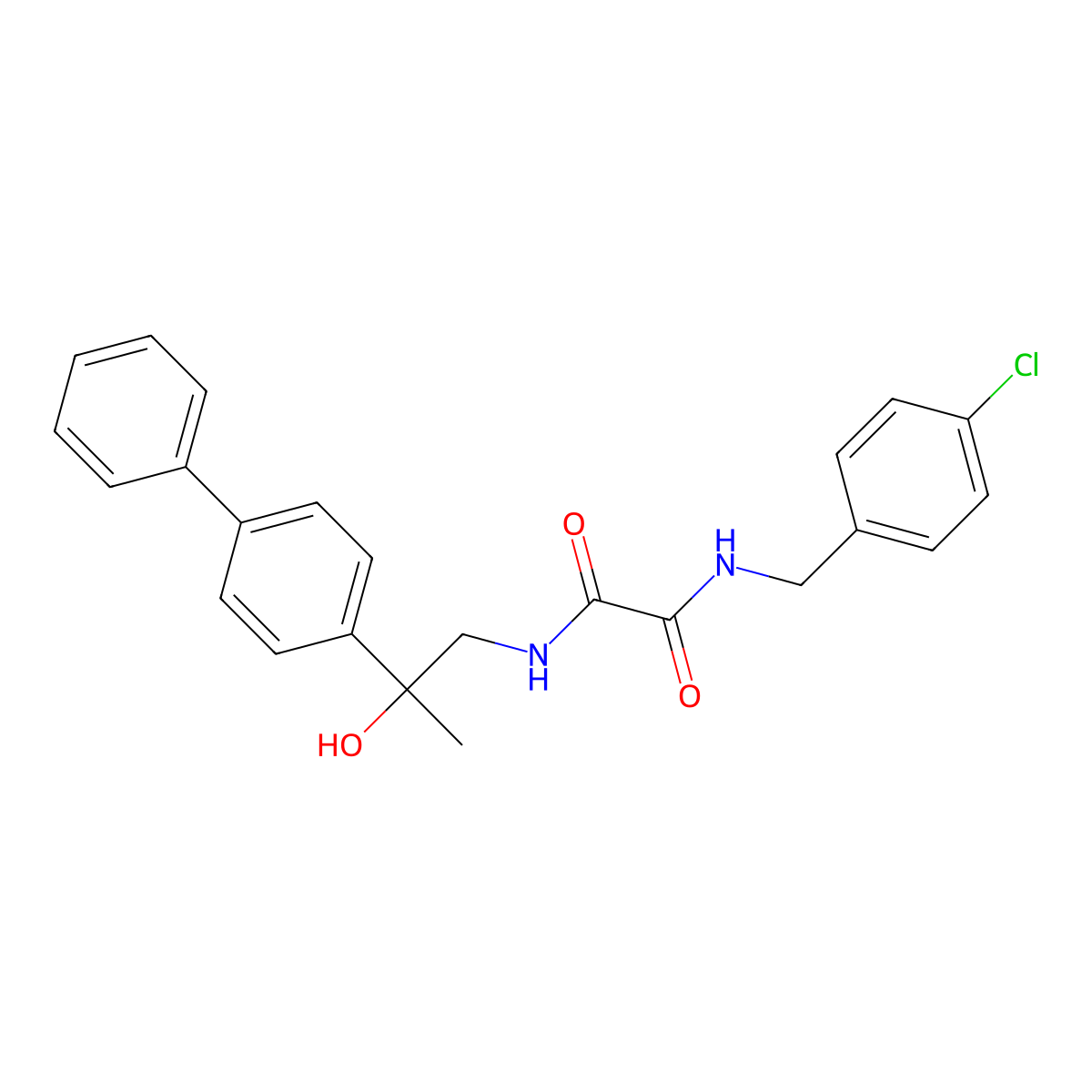 N1-(2-([1,1'-biphenyl]-4-yl)-2-hydroxypropyl)-N2-(4-chlorobenzyl)oxalamide molecular structure, CAS 1396798-43-8