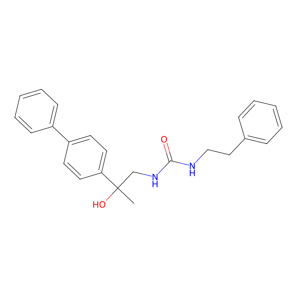 1-(2-([1,1'-Biphenyl]-4-yl)-2-hydroxypropyl)-3-phenethylurea molecular structure, CAS 1396798-50-7