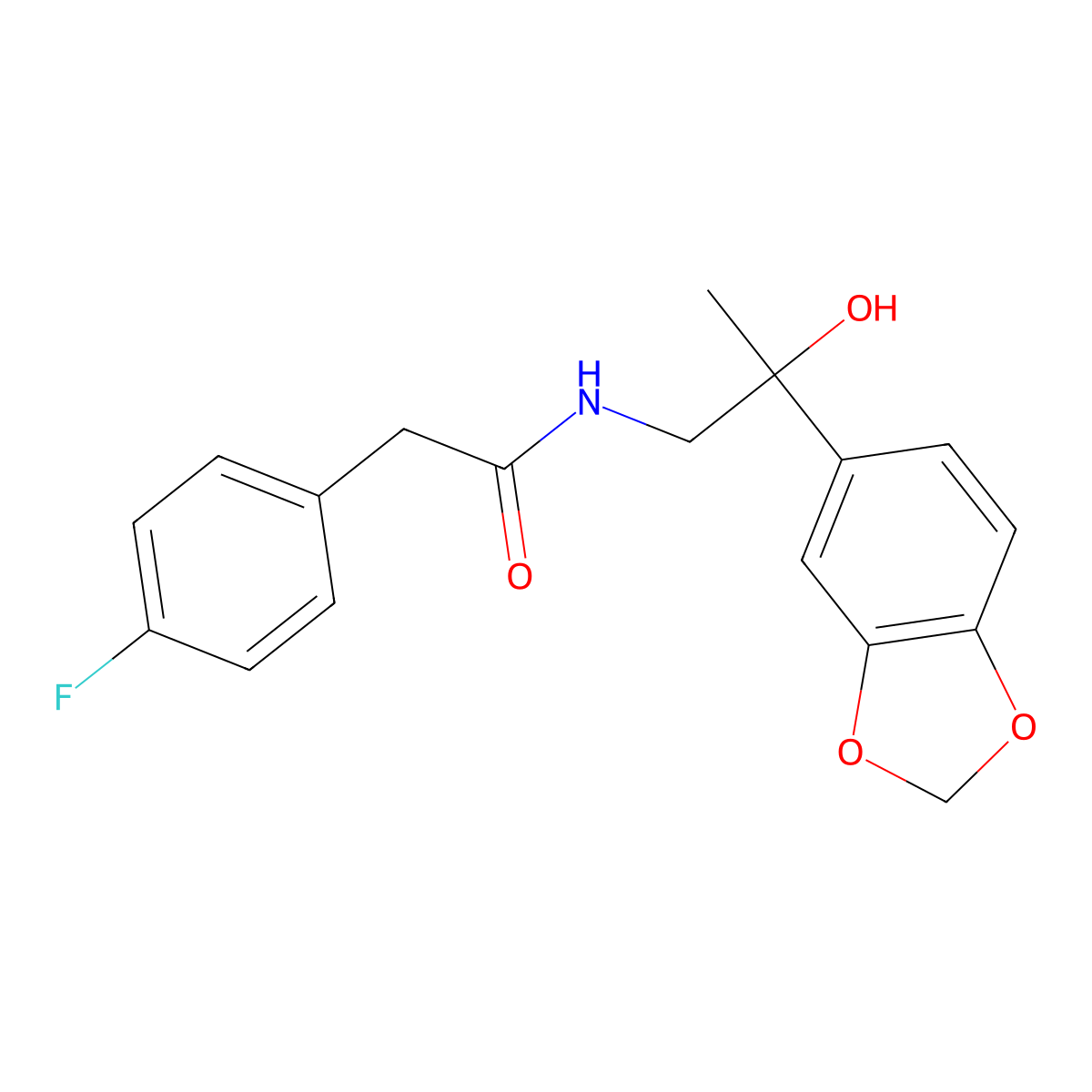 N-(2-(benzo[d][1,3]dioxol-5-yl)-2-hydroxypropyl)-2-(4-fluorophenyl)acetamide molecular structure, CAS 1396798-57-4