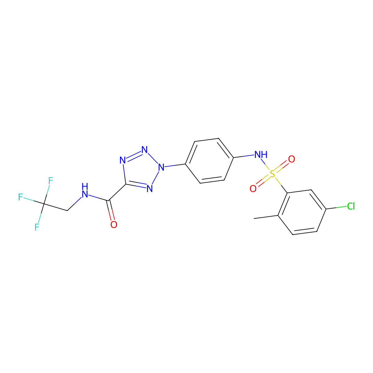 2-[4-(5-chloro-2-methylbenzenesulfonamido)phenyl]-N-(2,2,2-trifluoroethyl)-2H-1,2,3,4-tetrazole-5-carboxamide molecular structure, CAS 1396798-73-4