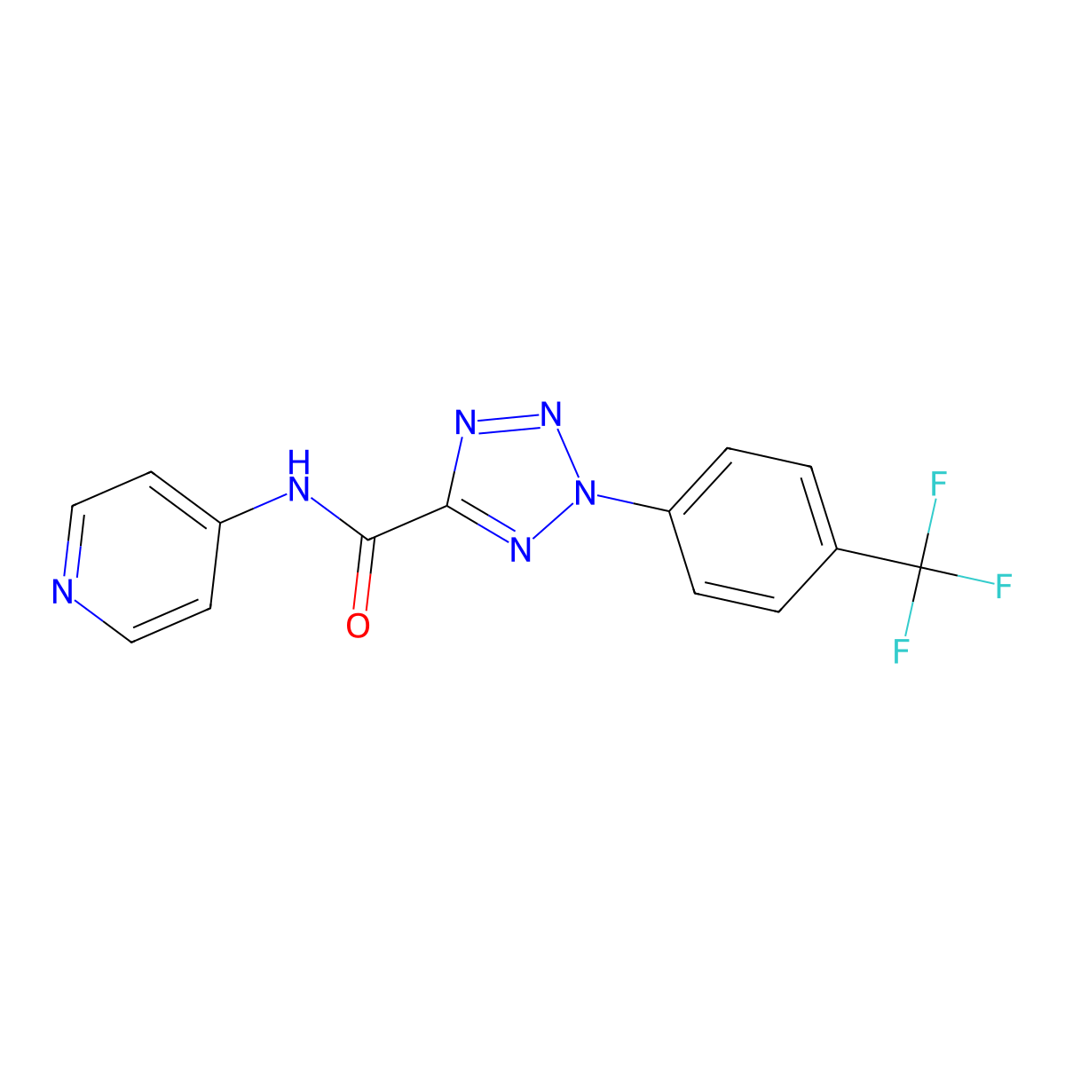 N-(pyridin-4-yl)-2-(4-(trifluoromethyl)phenyl)-2H-tetrazole-5-carboxamide molecular structure, CAS 1396798-86-9