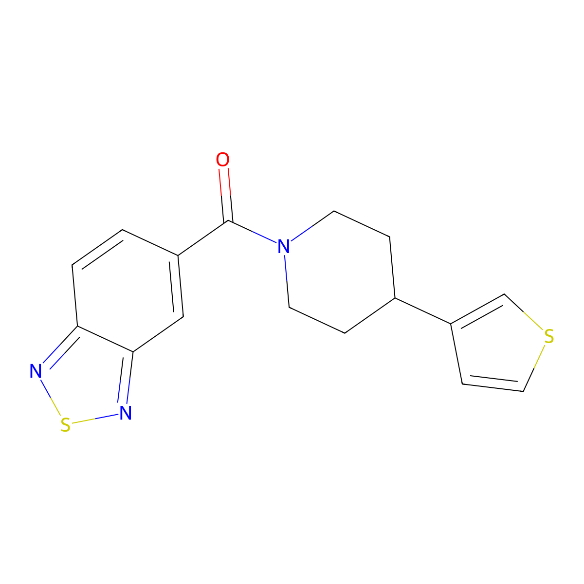Benzo[c][1,2,5]thiadiazol-5-yl(4-(thiophen-3-yl)piperidin-1-yl)methanone molecular structure, CAS 1396798-95-0