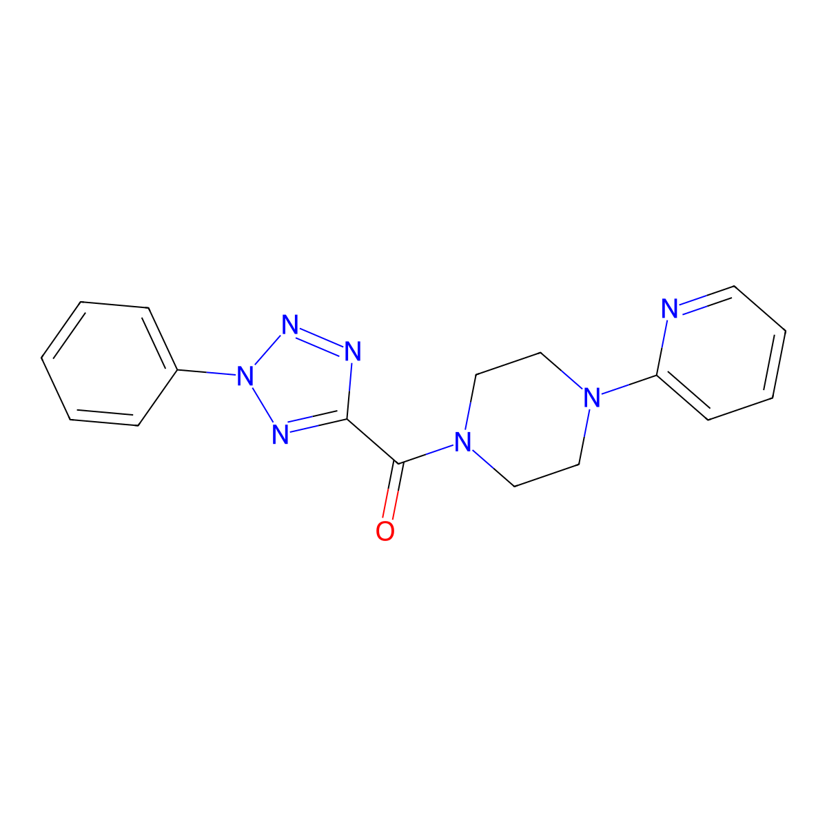 (2-phenyl-2H-tetrazol-5-yl)(4-(pyridin-2-yl)piperazin-1-yl)methanone molecular structure, CAS 1396798-97-2