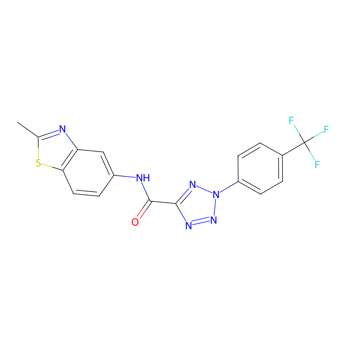 N-(2-methylbenzo[d]thiazol-5-yl)-2-(4-(trifluoromethyl)phenyl)-2H-tetrazole-5-carboxamide molecular structure, CAS 1396799-00-0