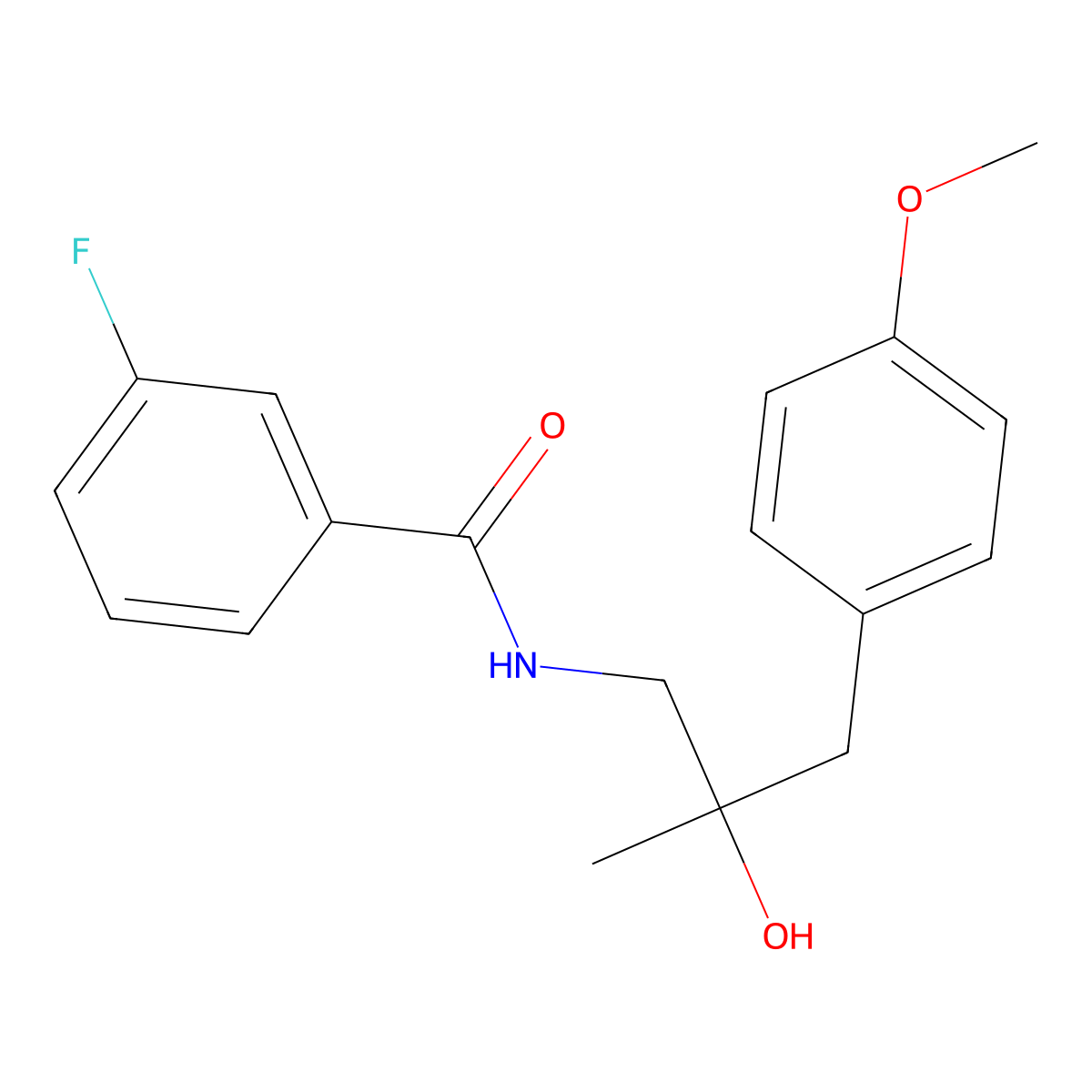 3-fluoro-N-[2-hydroxy-3-(4-methoxyphenyl)-2-methylpropyl]benzamide molecular structure, CAS 1396799-03-3