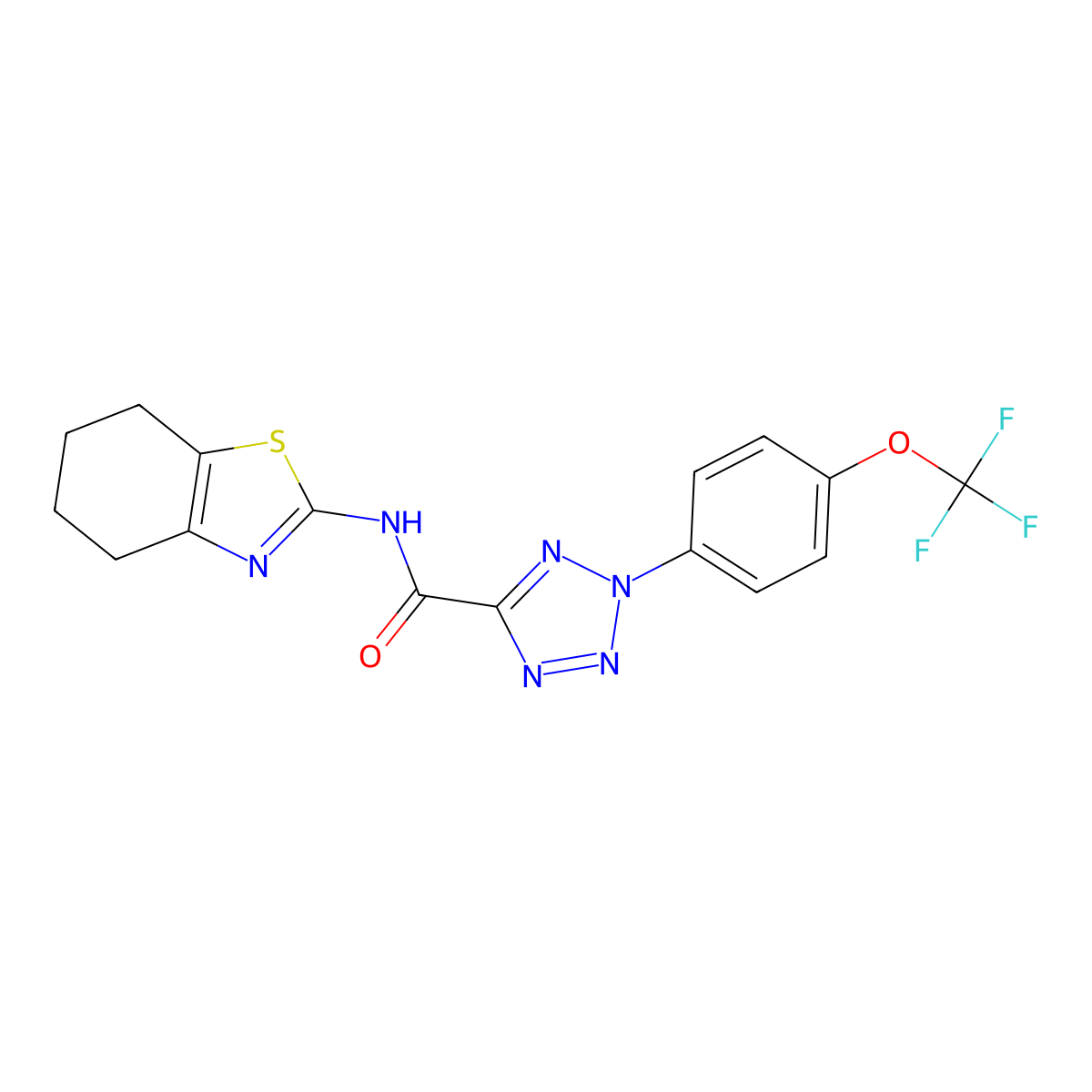 N-(4,5,6,7-tetrahydrobenzo[d]thiazol-2-yl)-2-(4-(trifluoromethoxy)phenyl)-2H-tetrazole-5-carboxamide molecular structure, CAS 1396799-04-4