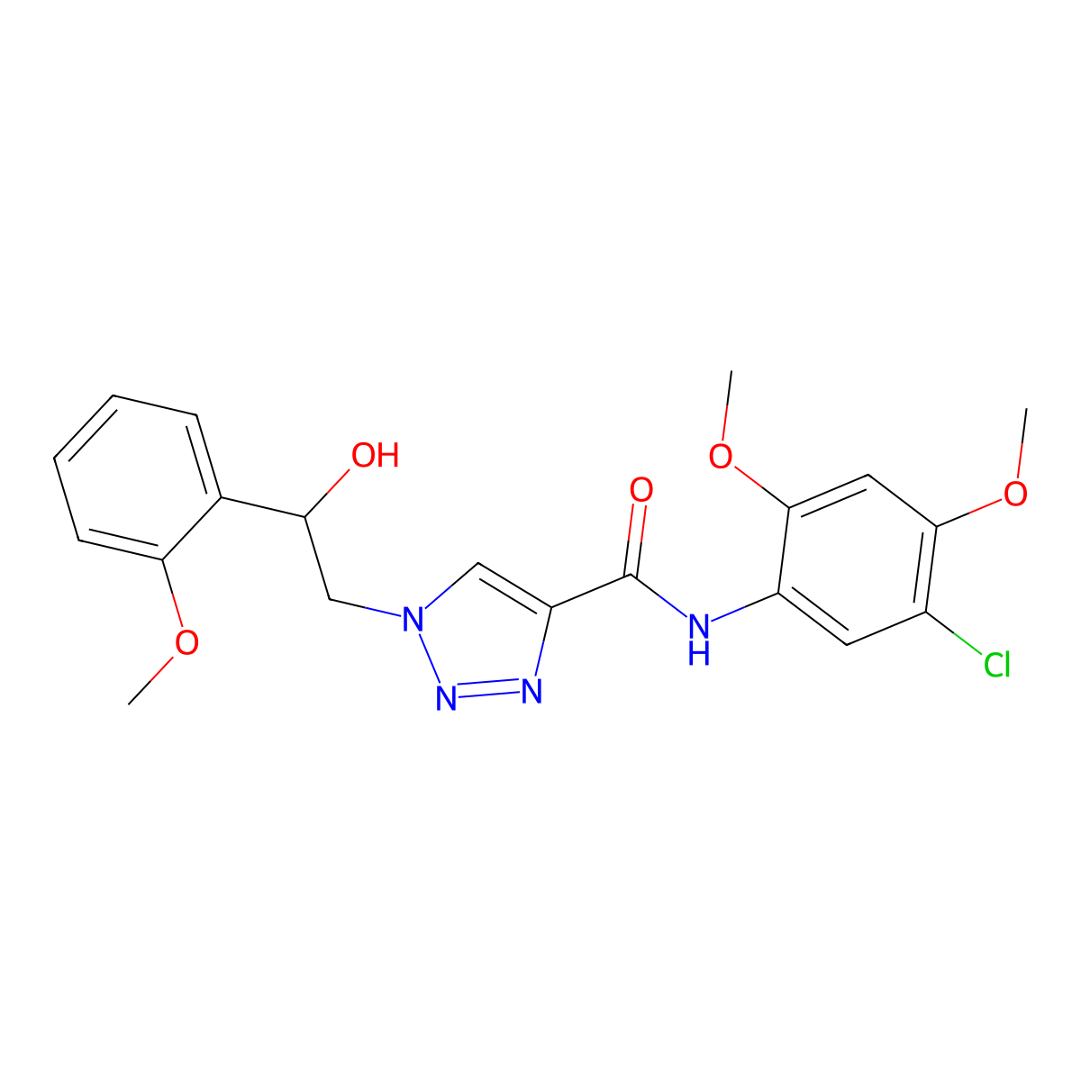 N-(5-chloro-2,4-dimethoxyphenyl)-1-[2-hydroxy-2-(2-methoxyphenyl)ethyl]-1H-1,2,3-triazole-4-carboxamide molecular structure, CAS 1396799-05-5