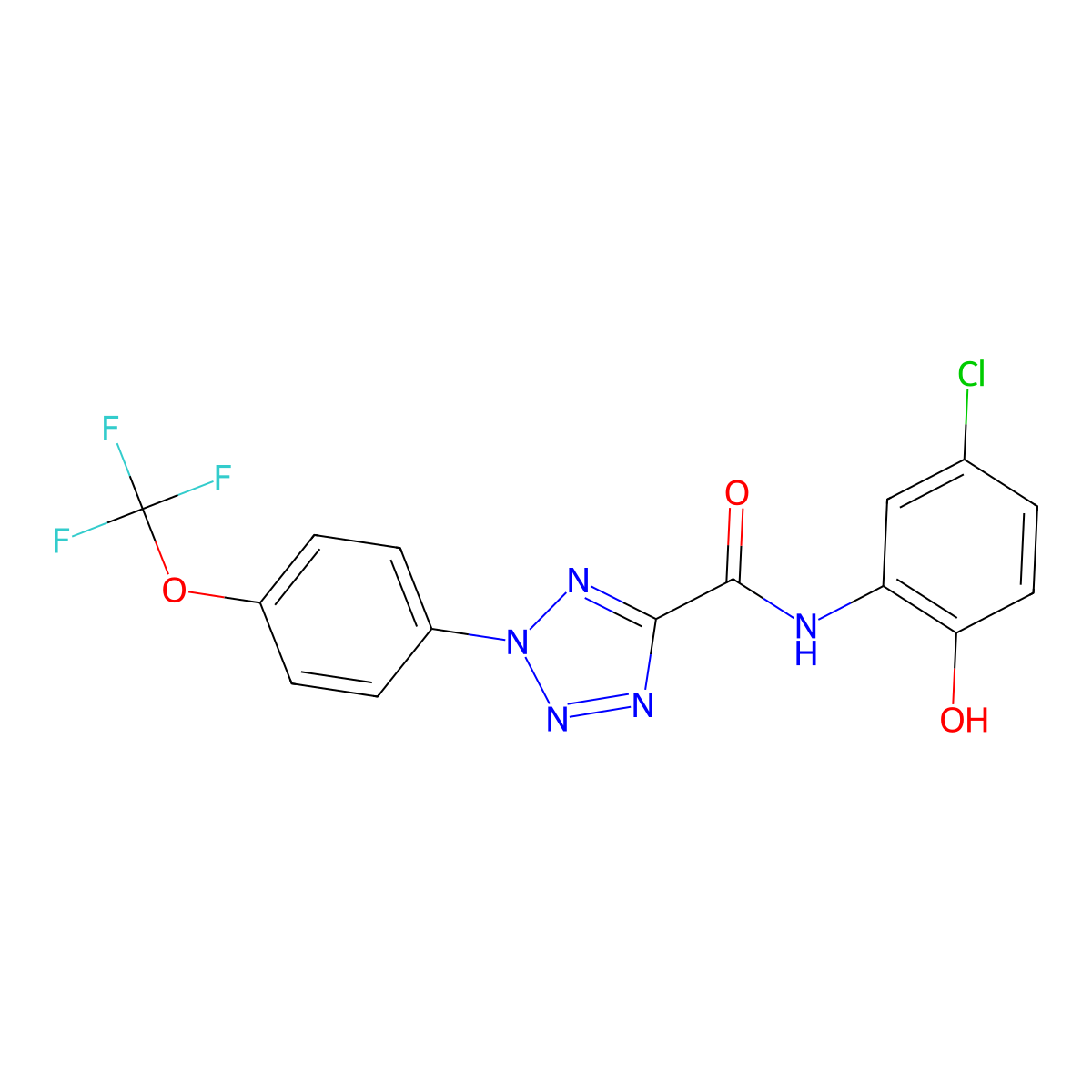 N-(5-chloro-2-hydroxyphenyl)-2-(4-(trifluoromethoxy)phenyl)-2H-tetrazole-5-carboxamide molecular structure, CAS 1396799-19-1