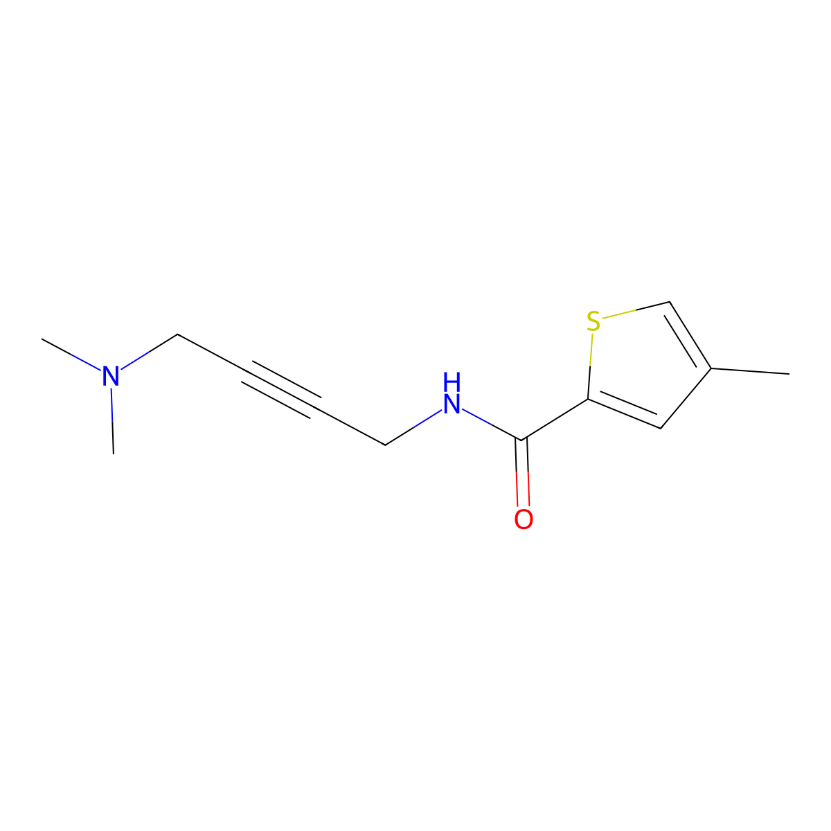 N-[4-(dimethylamino)but-2-yn-1-yl]-4-methylthiophene-2-carboxamide molecular structure, CAS 1396799-23-7