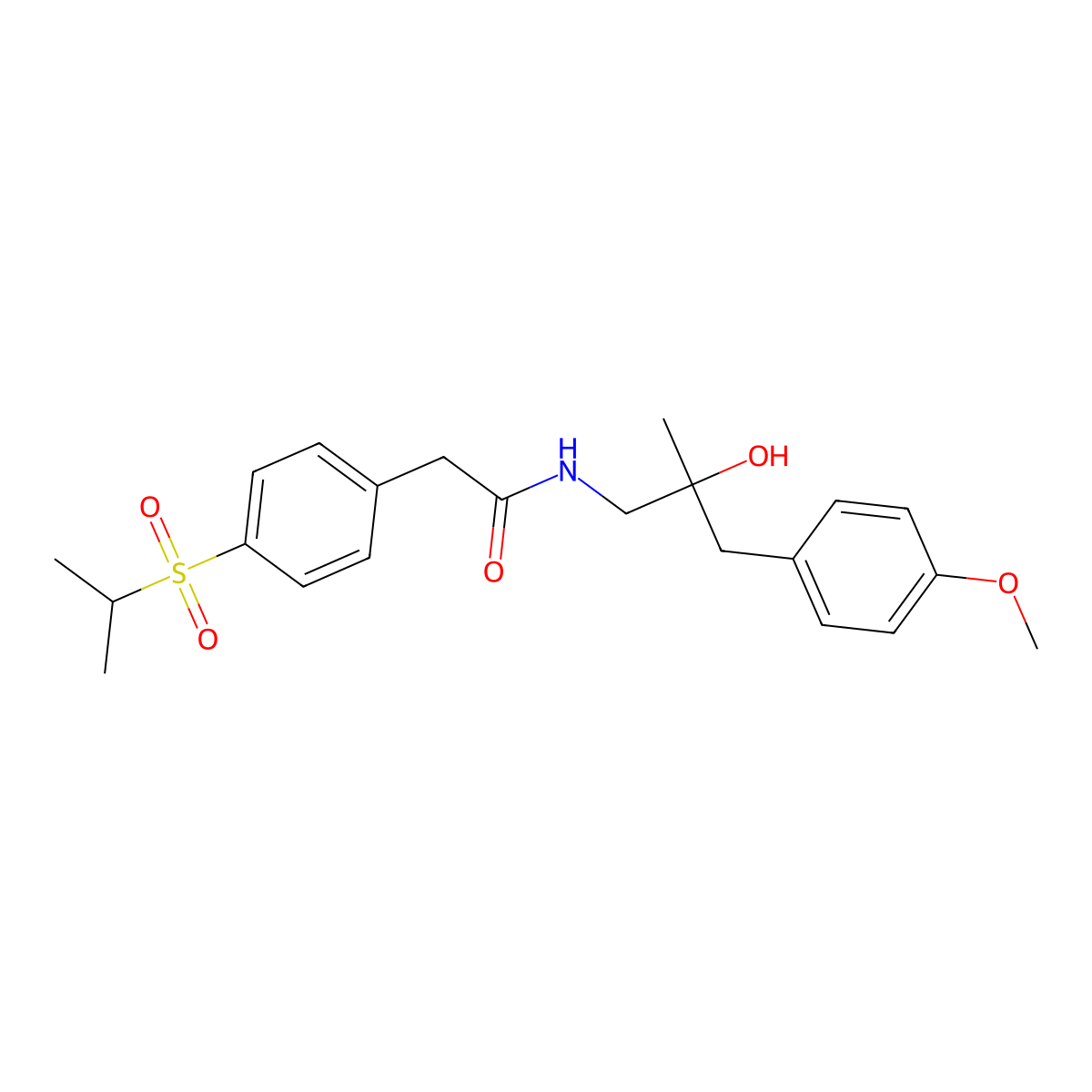 N-(2-hydroxy-3-(4-methoxyphenyl)-2-methylpropyl)-2-(4-(isopropylsulfonyl)phenyl)acetamide molecular structure, CAS 1396799-28-2