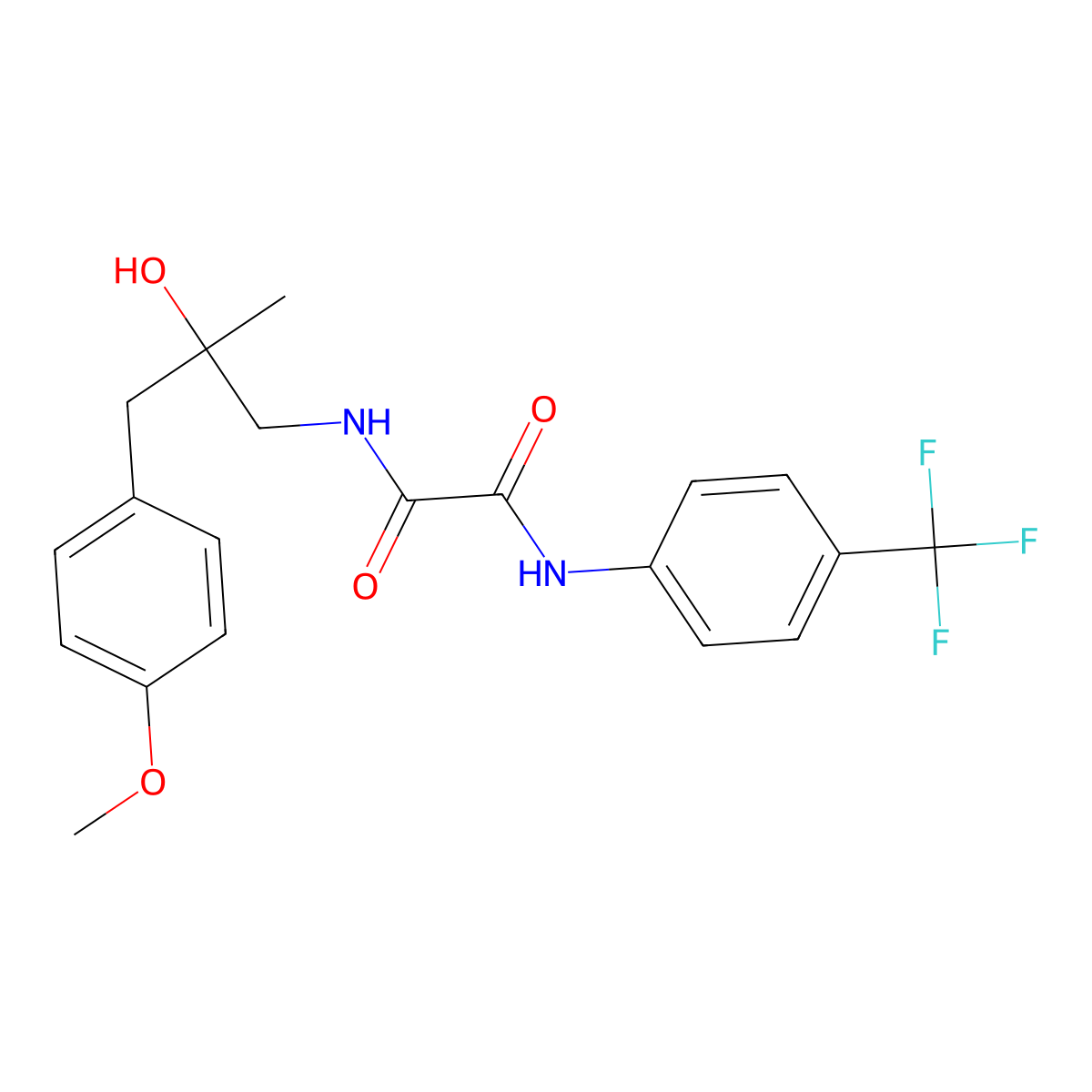 N1-(2-hydroxy-3-(4-methoxyphenyl)-2-methylpropyl)-N2-(4-(trifluoromethyl)phenyl)oxalamide molecular structure, CAS 1396799-38-4