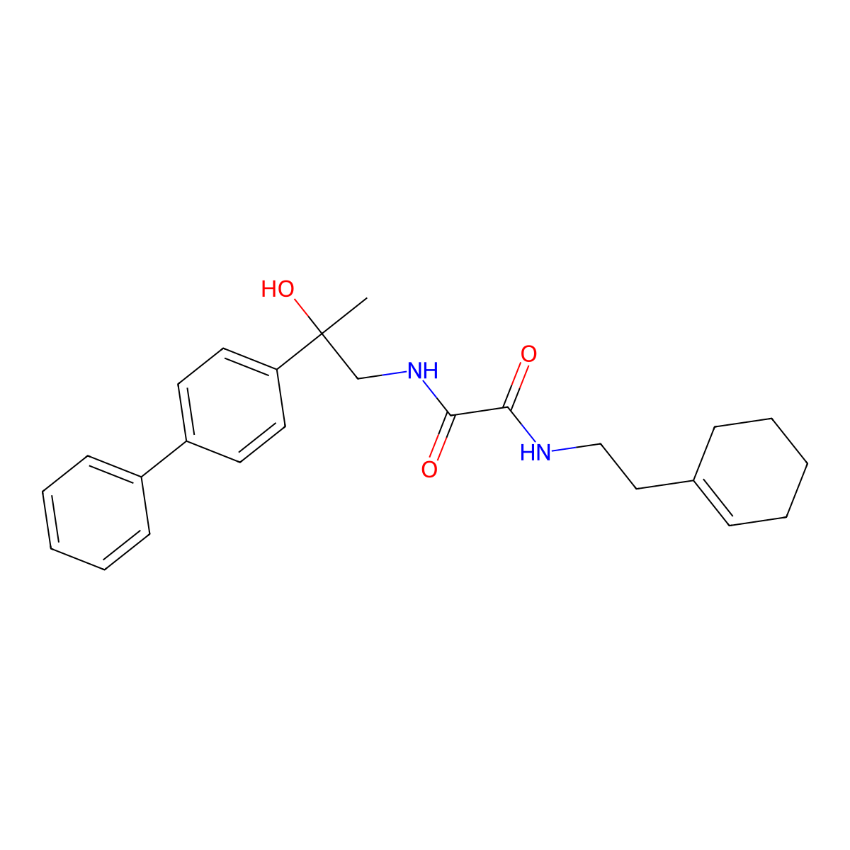 N1-(2-([1,1'-biphenyl]-4-yl)-2-hydroxypropyl)-N2-(2-(cyclohex-1-en-1-yl)ethyl)oxalamide molecular structure, CAS 1396799-40-8