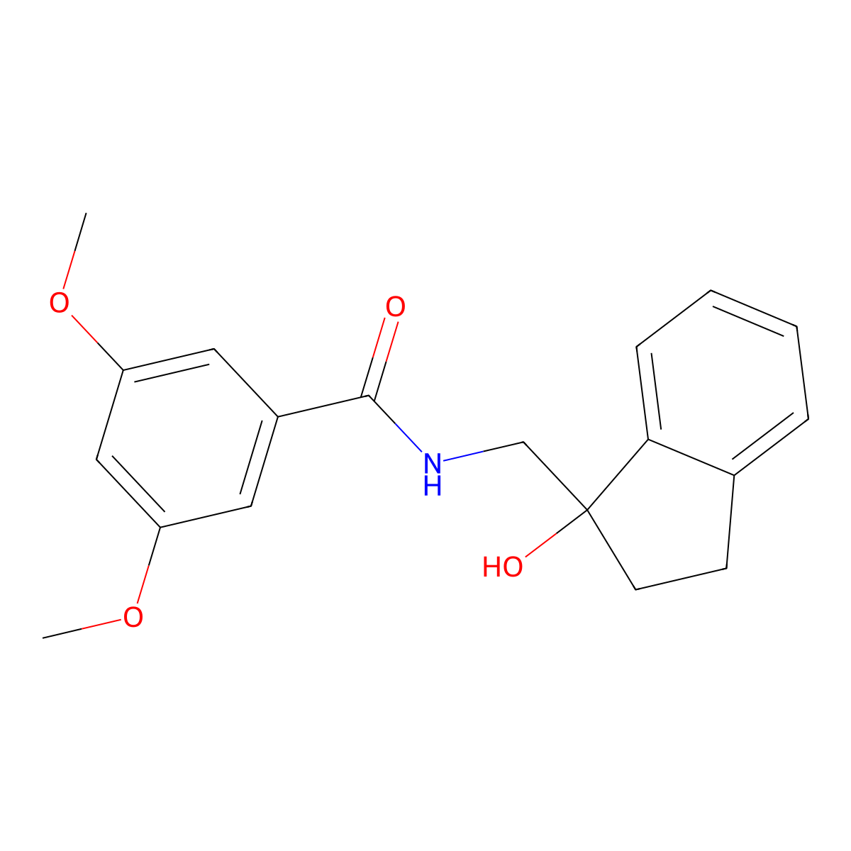 N-[(1-hydroxy-2,3-dihydro-1H-inden-1-yl)methyl]-3,5-dimethoxybenzamide molecular structure, CAS 1396799-52-2