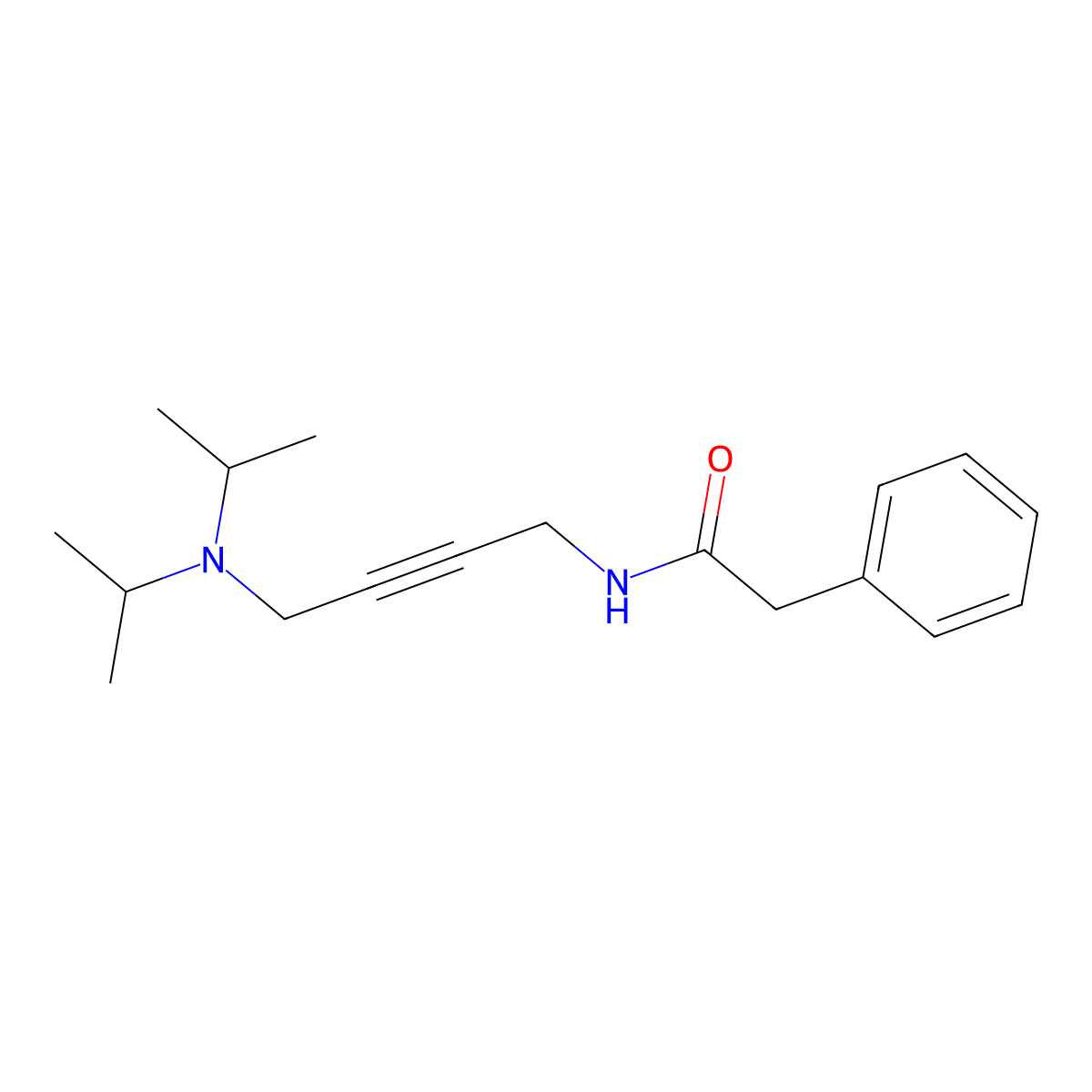 N-(4-(diisopropylamino)but-2-yn-1-yl)-2-phenylacetamide molecular structure, CAS 1396799-59-9
