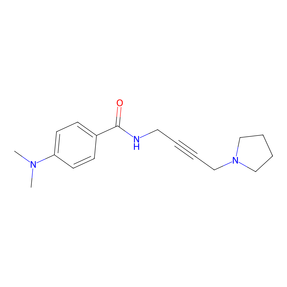 4-(dimethylamino)-N-[4-(pyrrolidin-1-yl)but-2-yn-1-yl]benzamide molecular structure, CAS 1396799-70-4