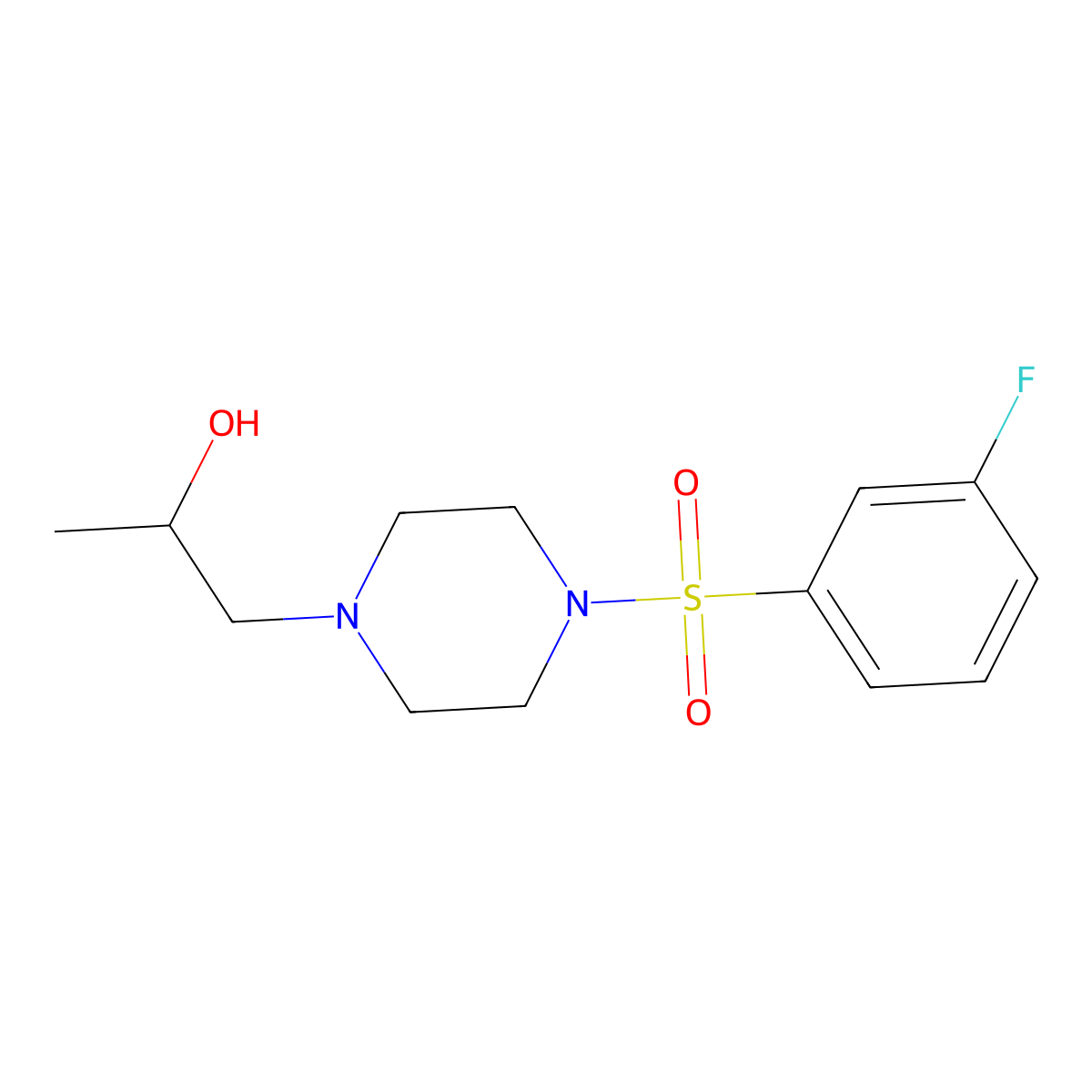 1-(4-((3-Fluorophenyl)sulfonyl)piperazin-1-yl)propan-2-ol molecular structure, CAS 1396799-73-7