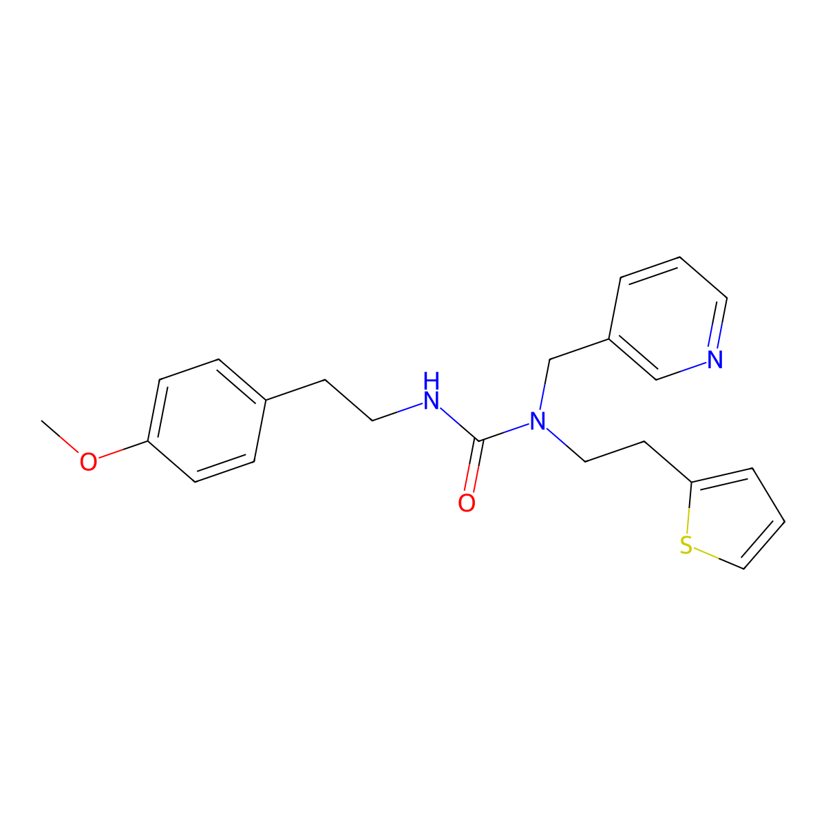 3-(4-Methoxyphenethyl)-1-(pyridin-3-ylmethyl)-1-(2-(thiophen-2-yl)ethyl)urea molecular structure, CAS 1396799-80-6