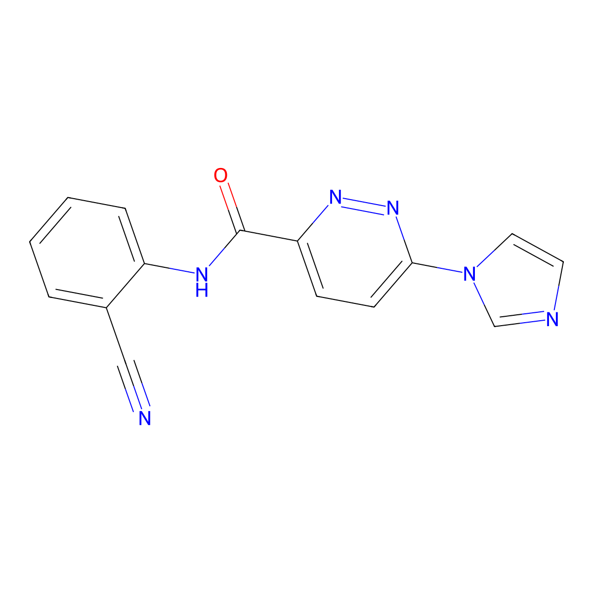 N-(2-cyanophenyl)-6-(1H-imidazol-1-yl)pyridazine-3-carboxamide molecular structure, CAS 1396799-85-1