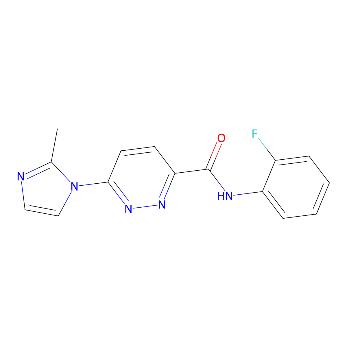 N-(2-fluorophenyl)-6-(2-methyl-1H-imidazol-1-yl)pyridazine-3-carboxamide molecular structure, CAS 1396799-91-9