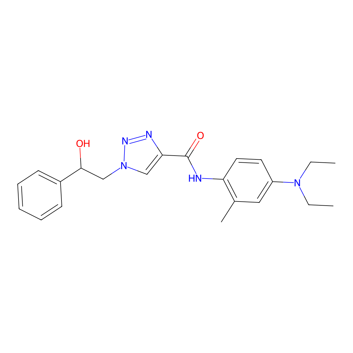 N-(4-(diethylamino)-2-methylphenyl)-1-(2-hydroxy-2-phenylethyl)-1H-1,2,3-triazole-4-carboxamide molecular structure, CAS 1396800-11-5