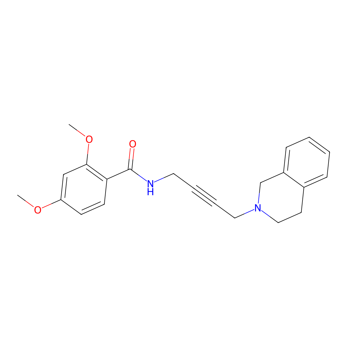2,4-dimethoxy-N-[4-(1,2,3,4-tetrahydroisoquinolin-2-yl)but-2-yn-1-yl]benzamide molecular structure, CAS 1396800-30-8