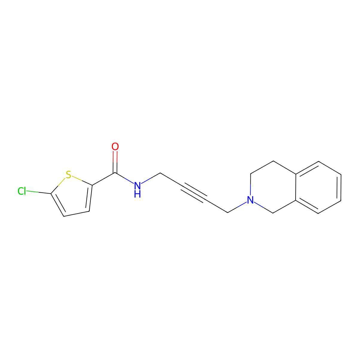5-chloro-N-(4-(3,4-dihydroisoquinolin-2(1H)-yl)but-2-yn-1-yl)thiophene-2-carboxamide molecular structure, CAS 1396800-35-3