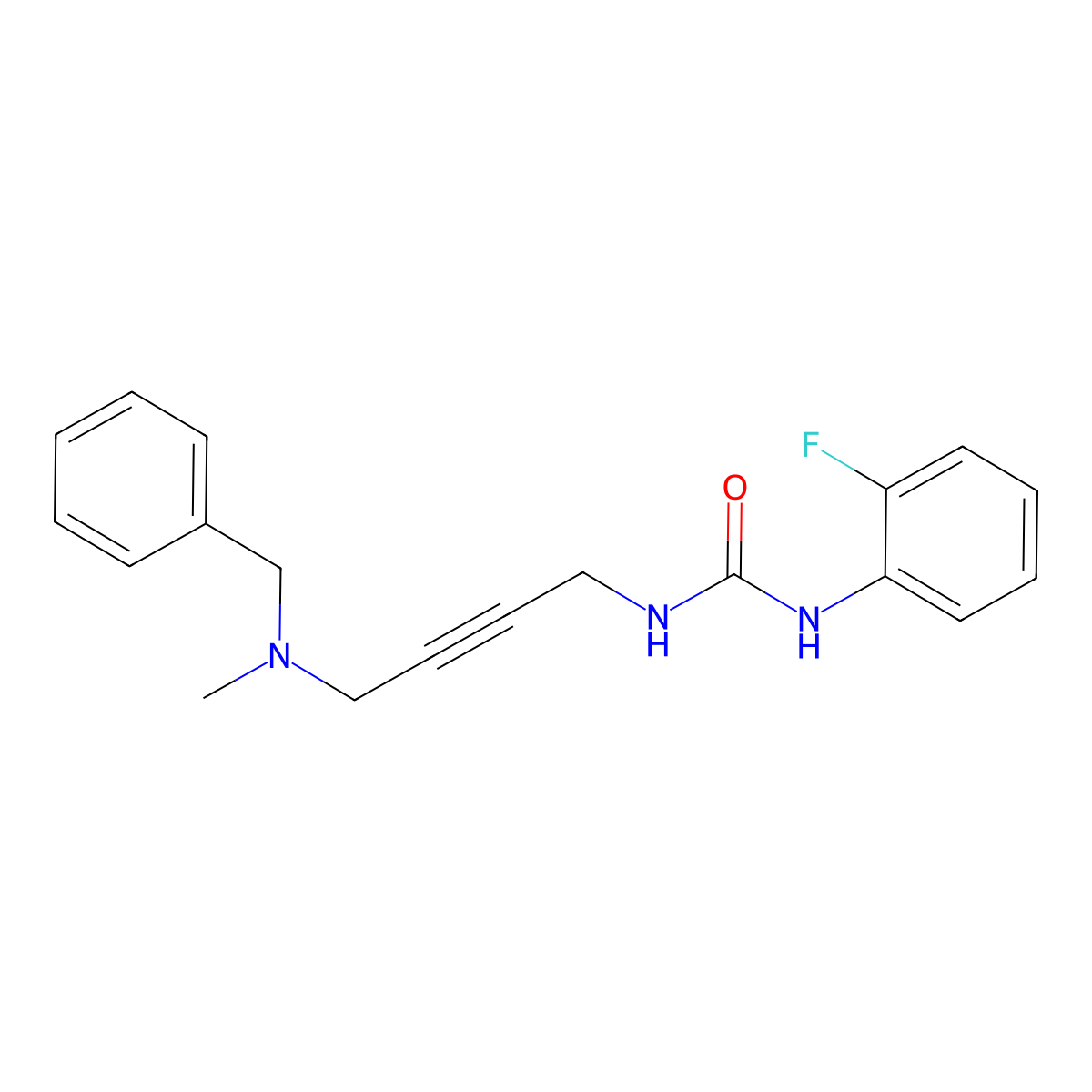1-(4-(Benzyl(methyl)amino)but-2-yn-1-yl)-3-(2-fluorophenyl)urea molecular structure, CAS 1396800-50-2