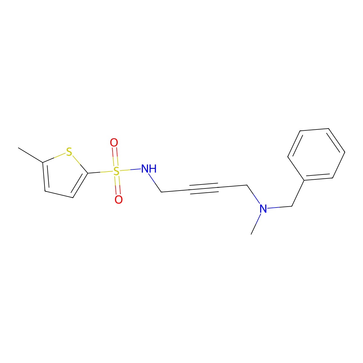 N-(4-(benzyl(methyl)amino)but-2-yn-1-yl)-5-methylthiophene-2-sulfonamide molecular structure, CAS 1396800-53-5