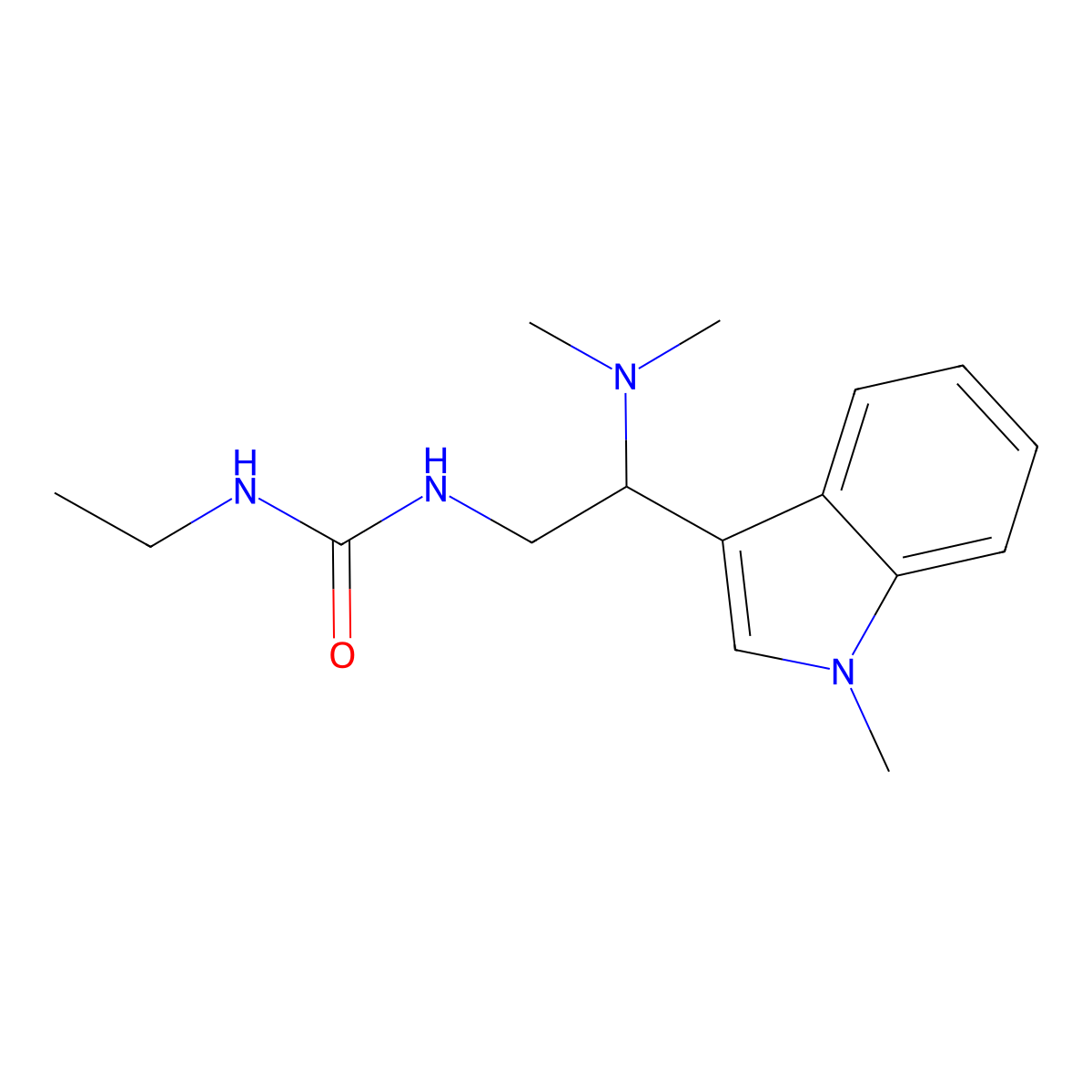 1-(2-(dimethylamino)-2-(1-methyl-1H-indol-3-yl)ethyl)-3-ethylurea molecular structure, CAS 1396800-88-6